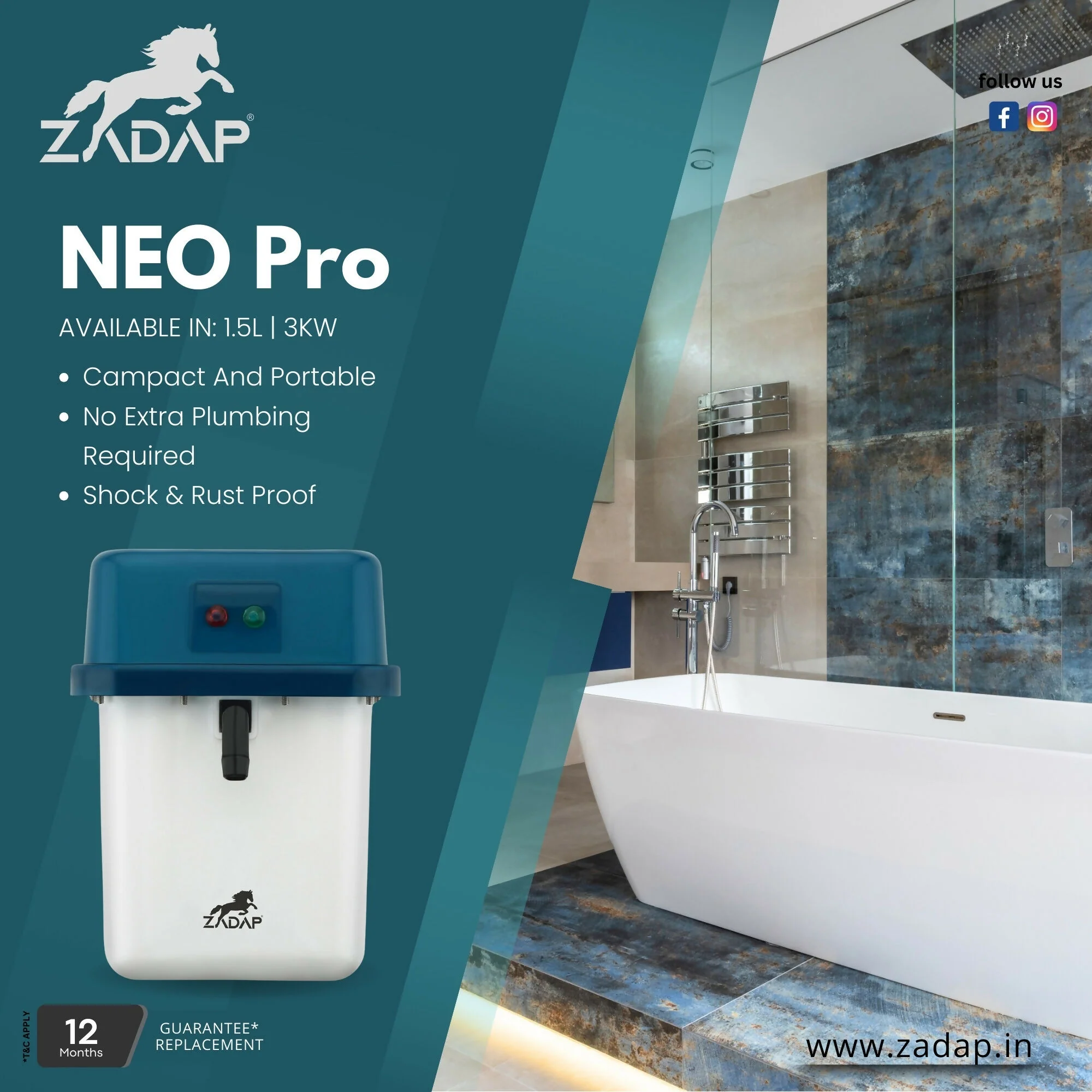 ZADAP Portable 3kW Instant Water Heater - Image 23