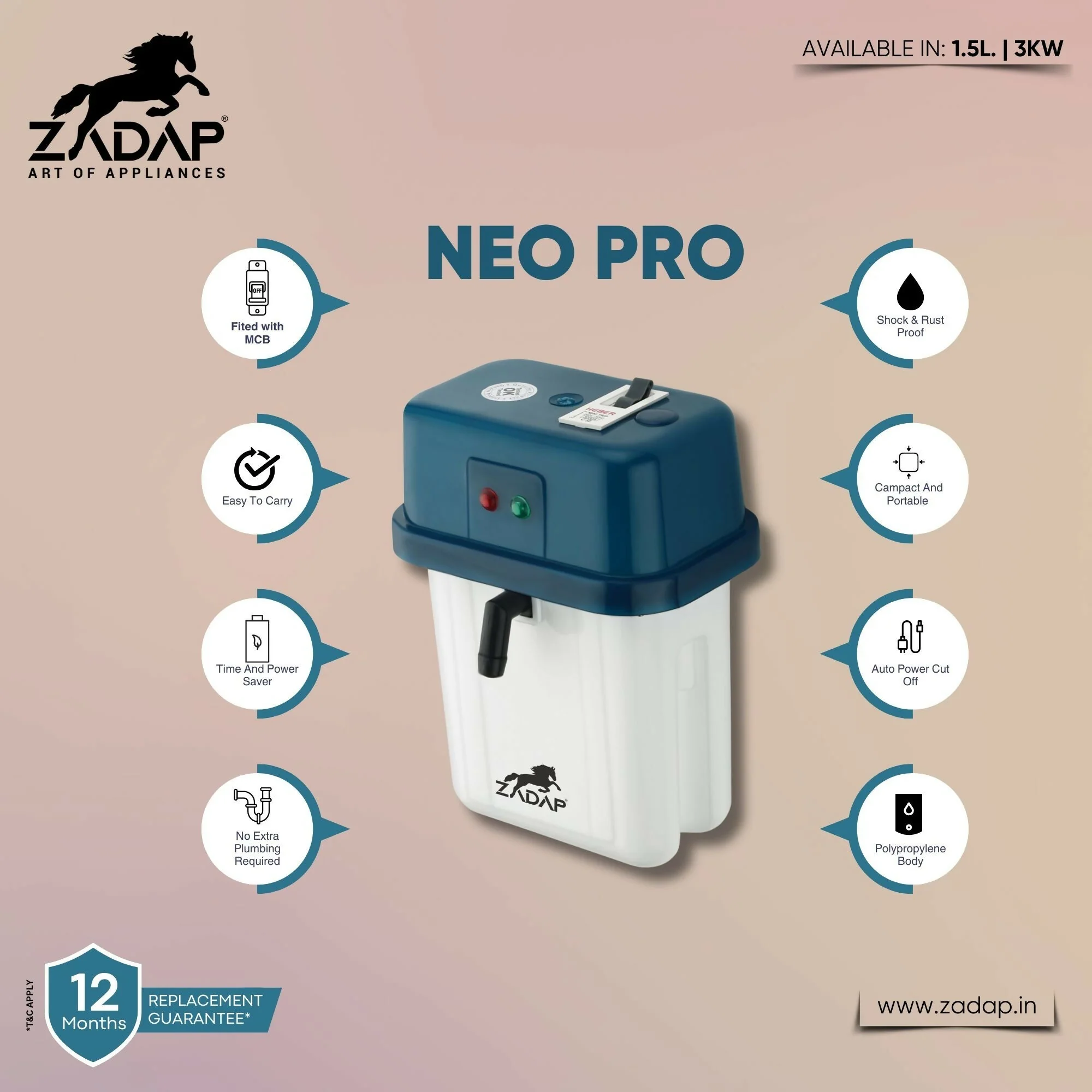 ZADAP Portable 3kW Instant Water Heater - Image 29