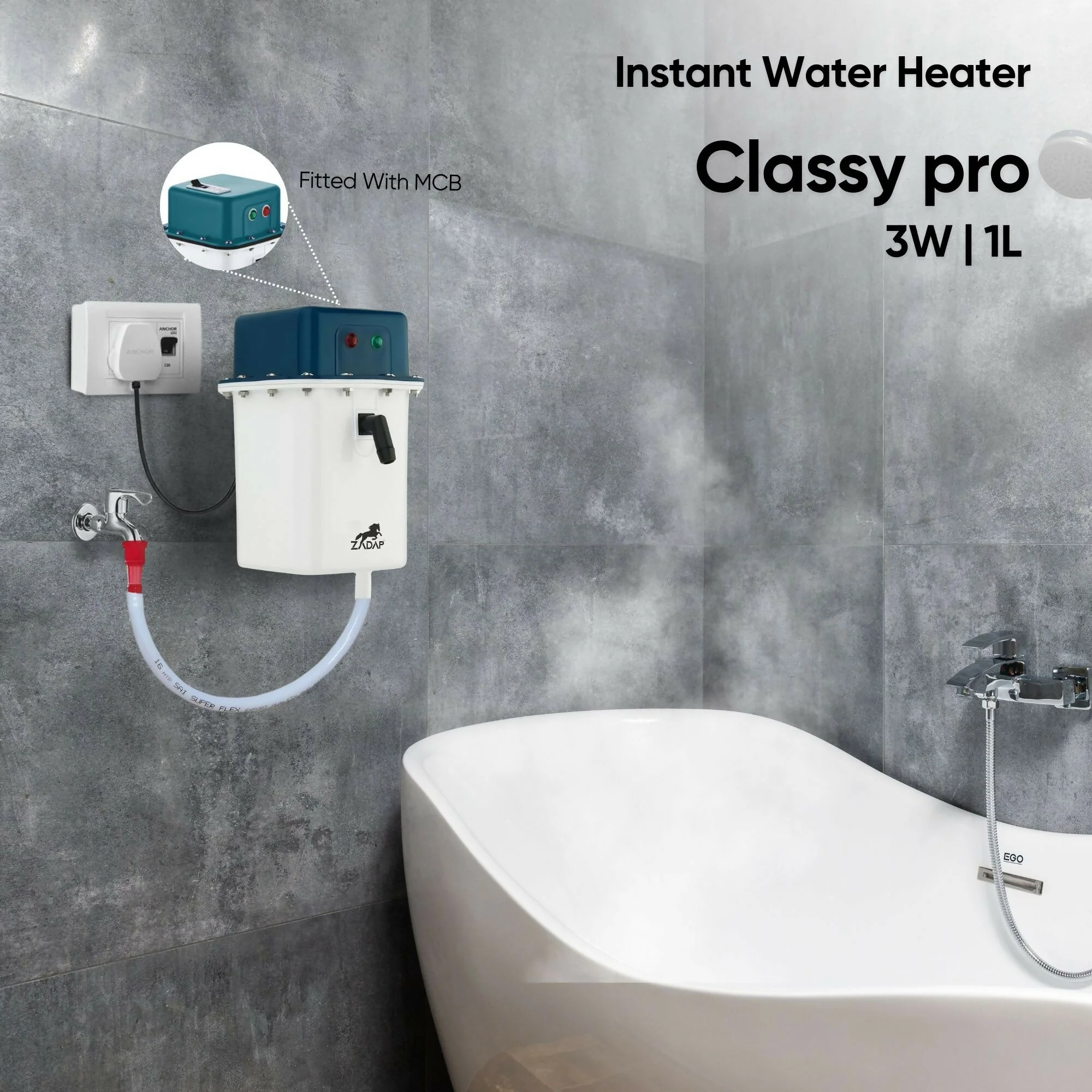 ZADAP Portable 3kW Instant Water Heater - Image 5