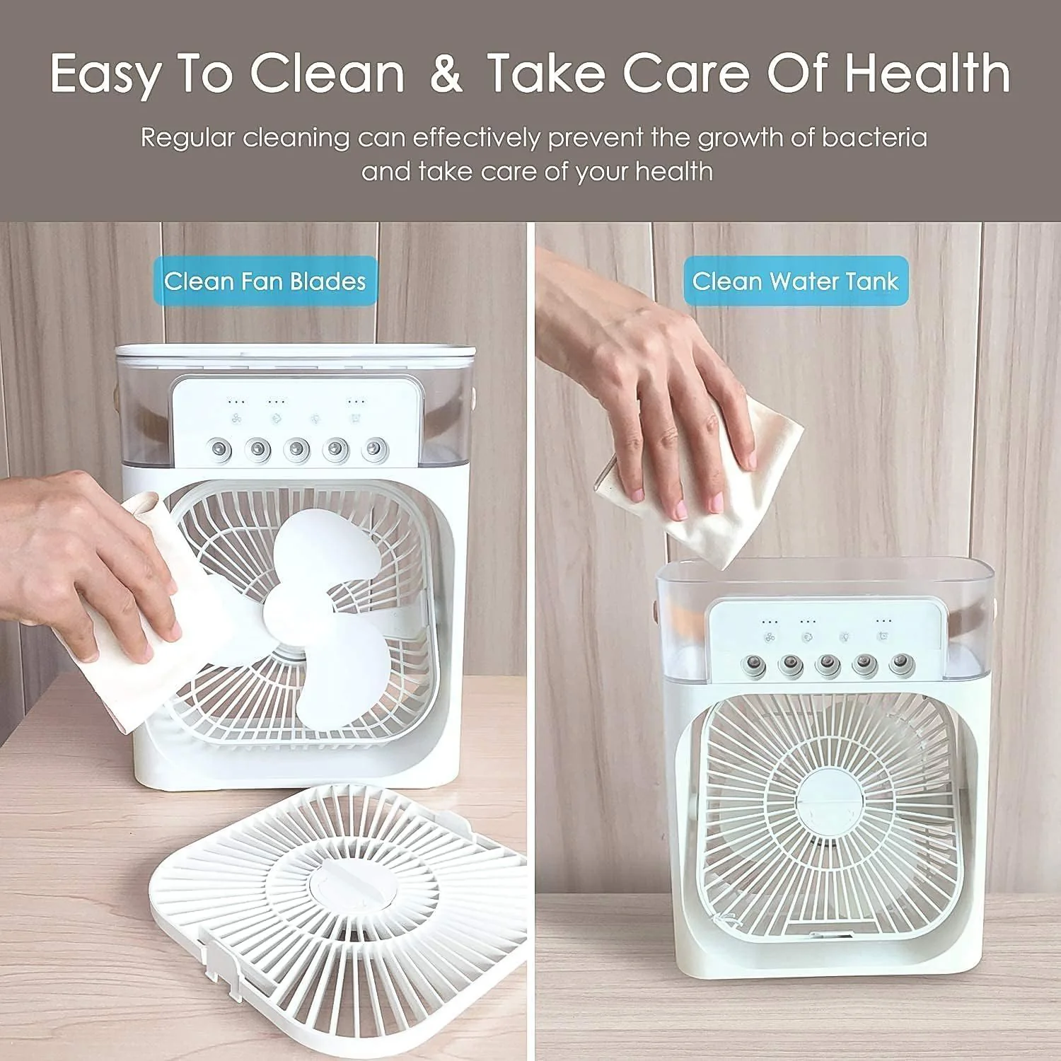 Portable Air Cooler Fan with 7-Color Light – Personal AC Fan - Image 3