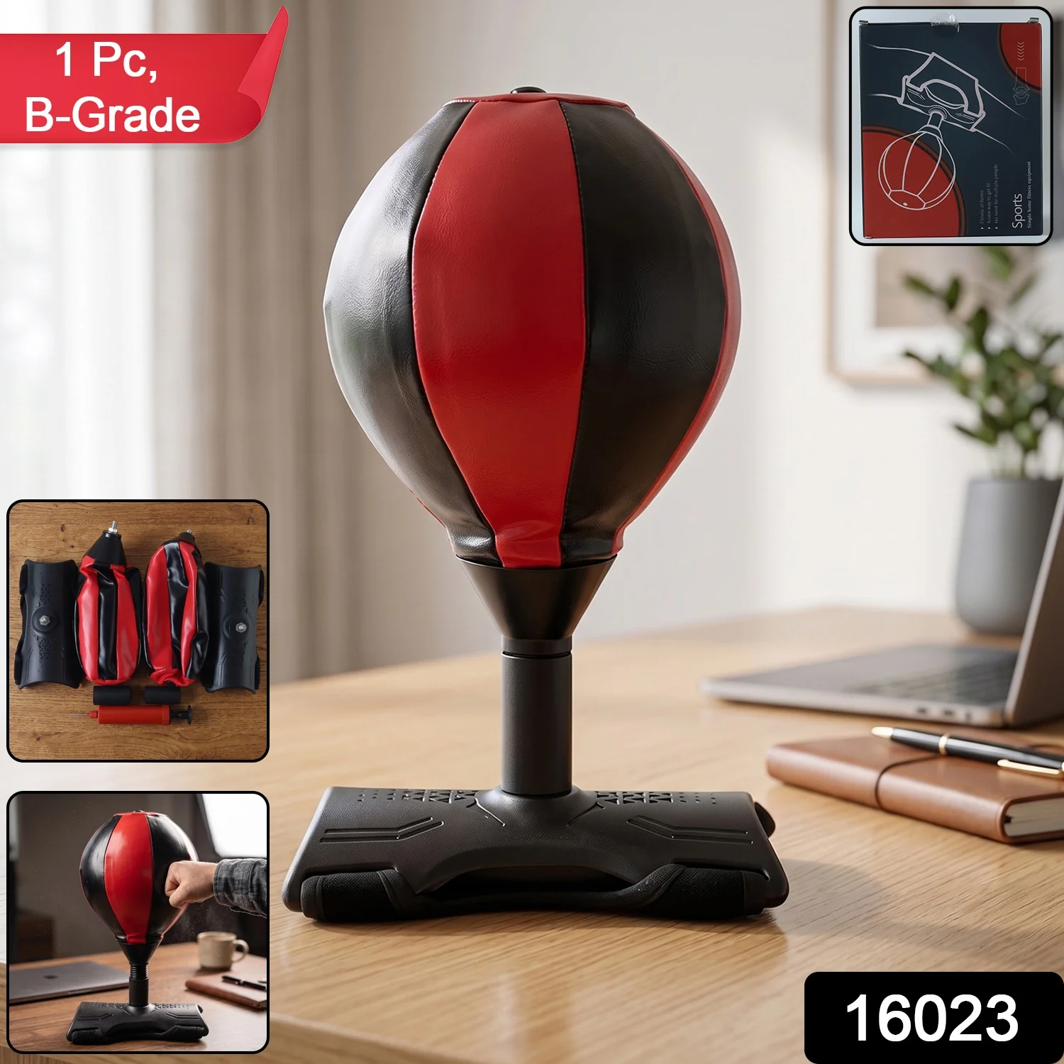 Portable B-Grade Inflatable Punching Bag with Air Pump (1 Pc) - Image 2