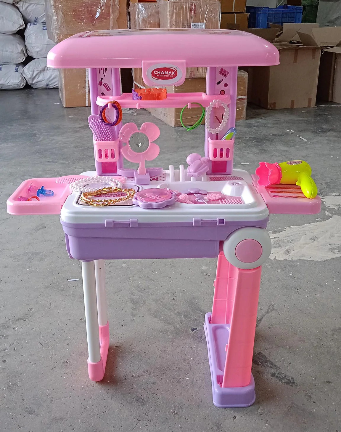 Big Beauty Set Suitcase On Wheel, The Ultimate Beauty Set On Wheels for Girls, Makeup Kit is Easy to Clean & Use, Portable Beauty Set with 25 Pieces for 3 Years BIS Approved. (Beauty Set Trolley) - Image 10