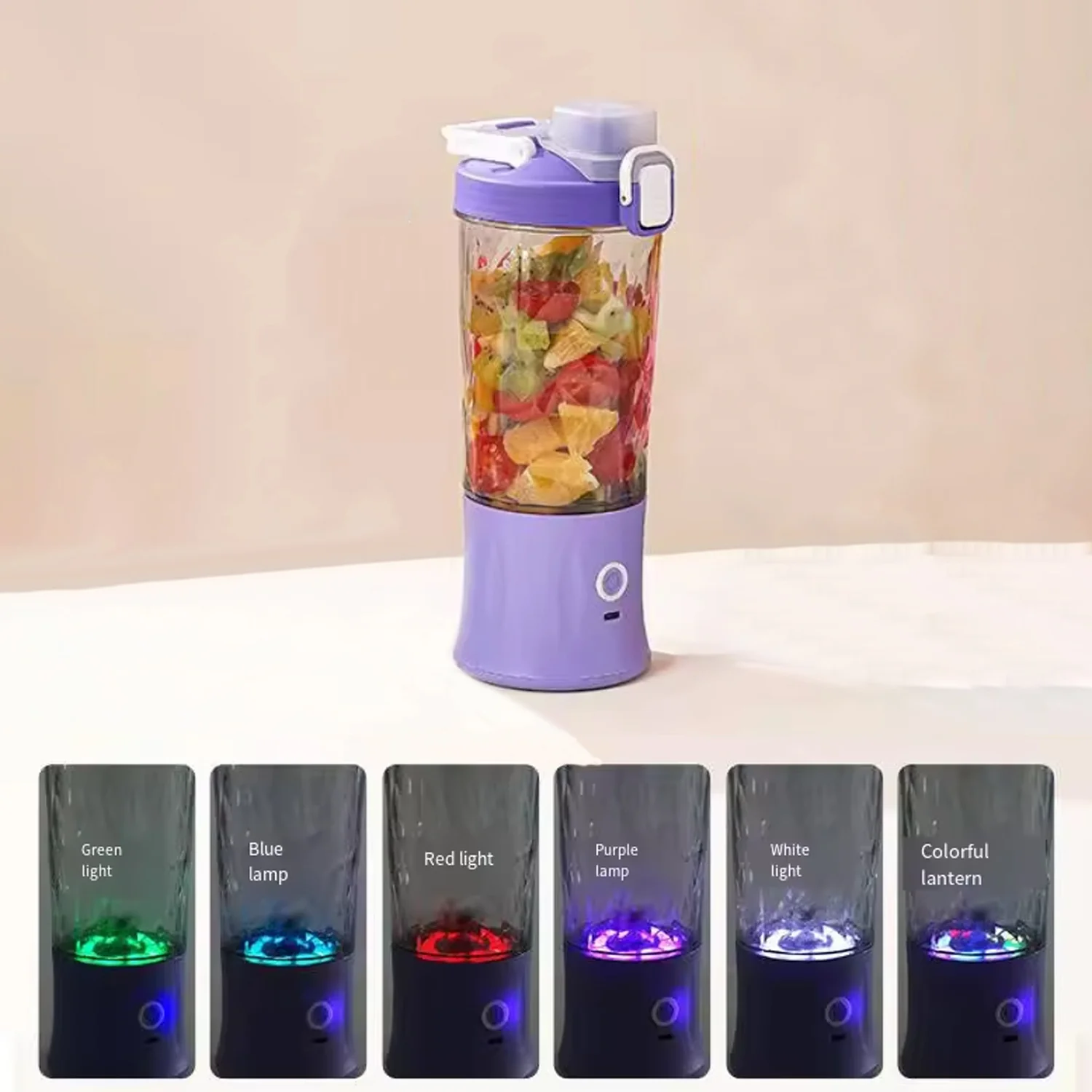 Eletric Crusher Juicer With Multicolor Light, 8 Blades (600 ML / Multicolor) - Image 7