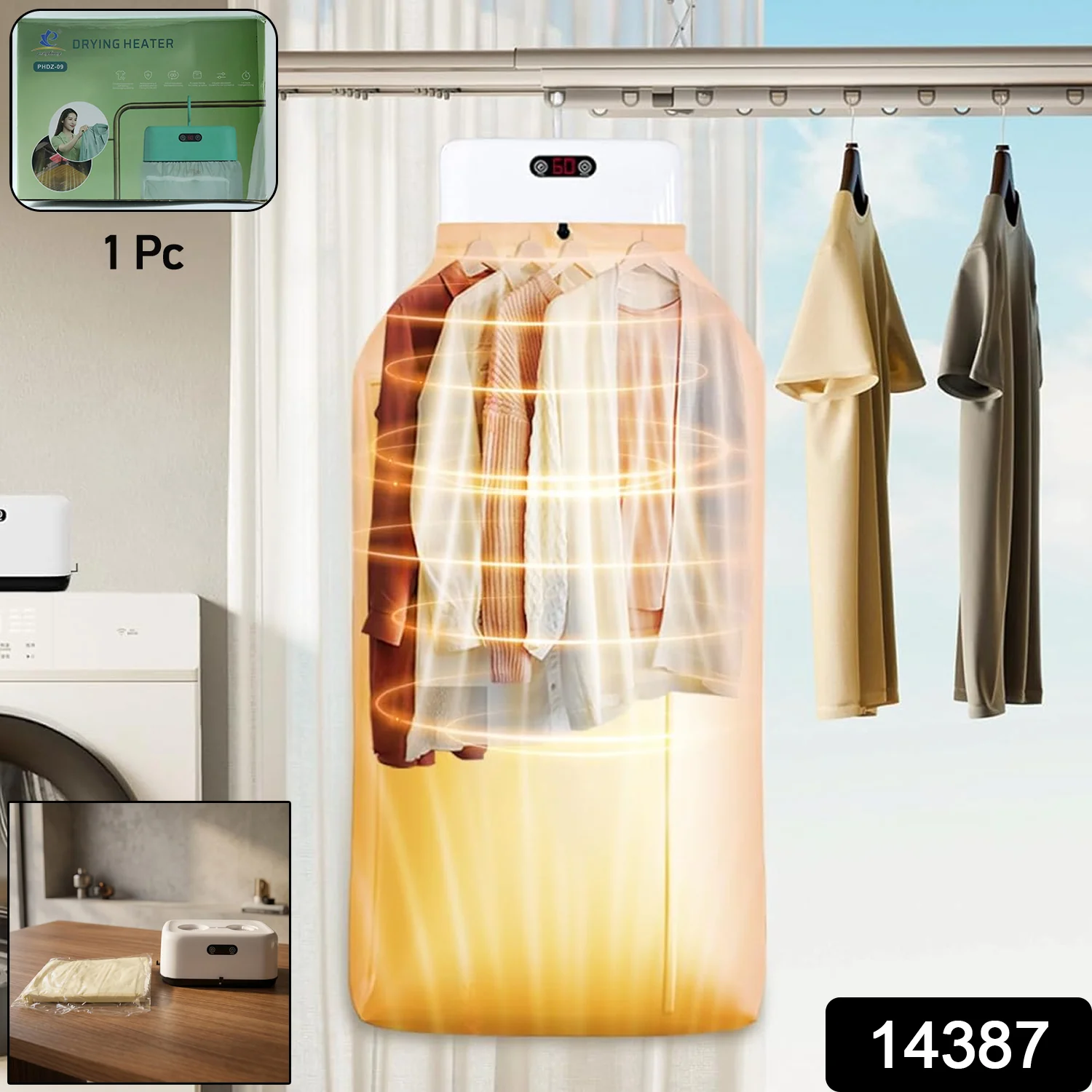 Portable Electric Clothes Dryer  (1 Pc) - Image 2