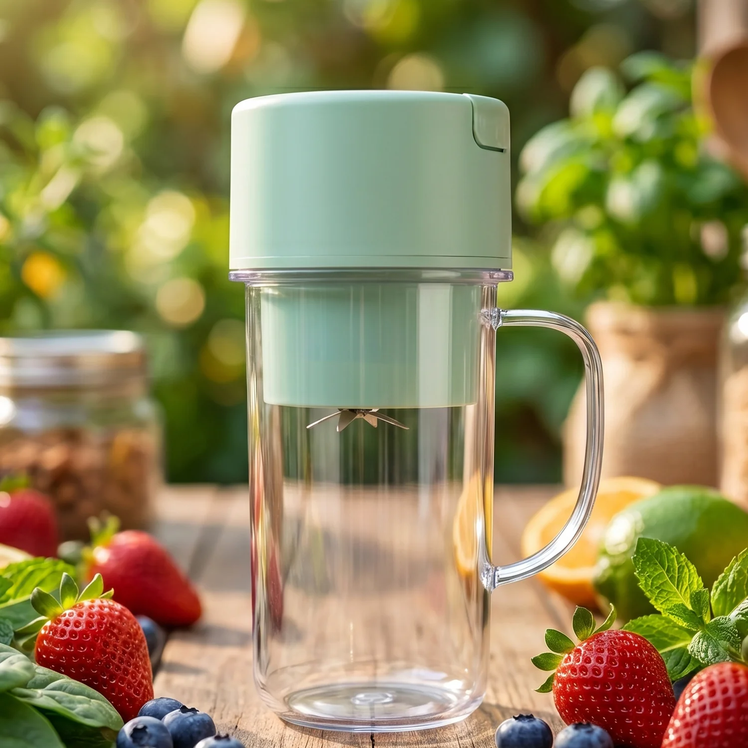 Portable Electric Juicer Mixer Grinder with Handle (1 Pc, 340 ML) - Image 8