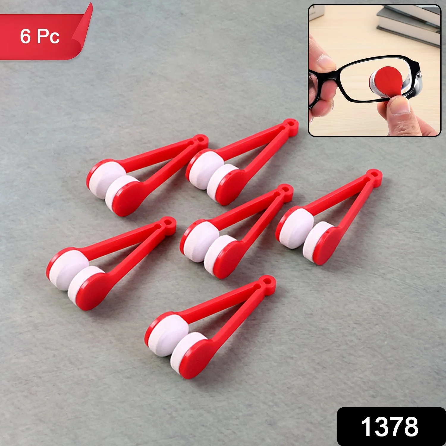 Portable Eyeglass & Sunglass Lens Cleaner Tool (6 Pc) - Image 2