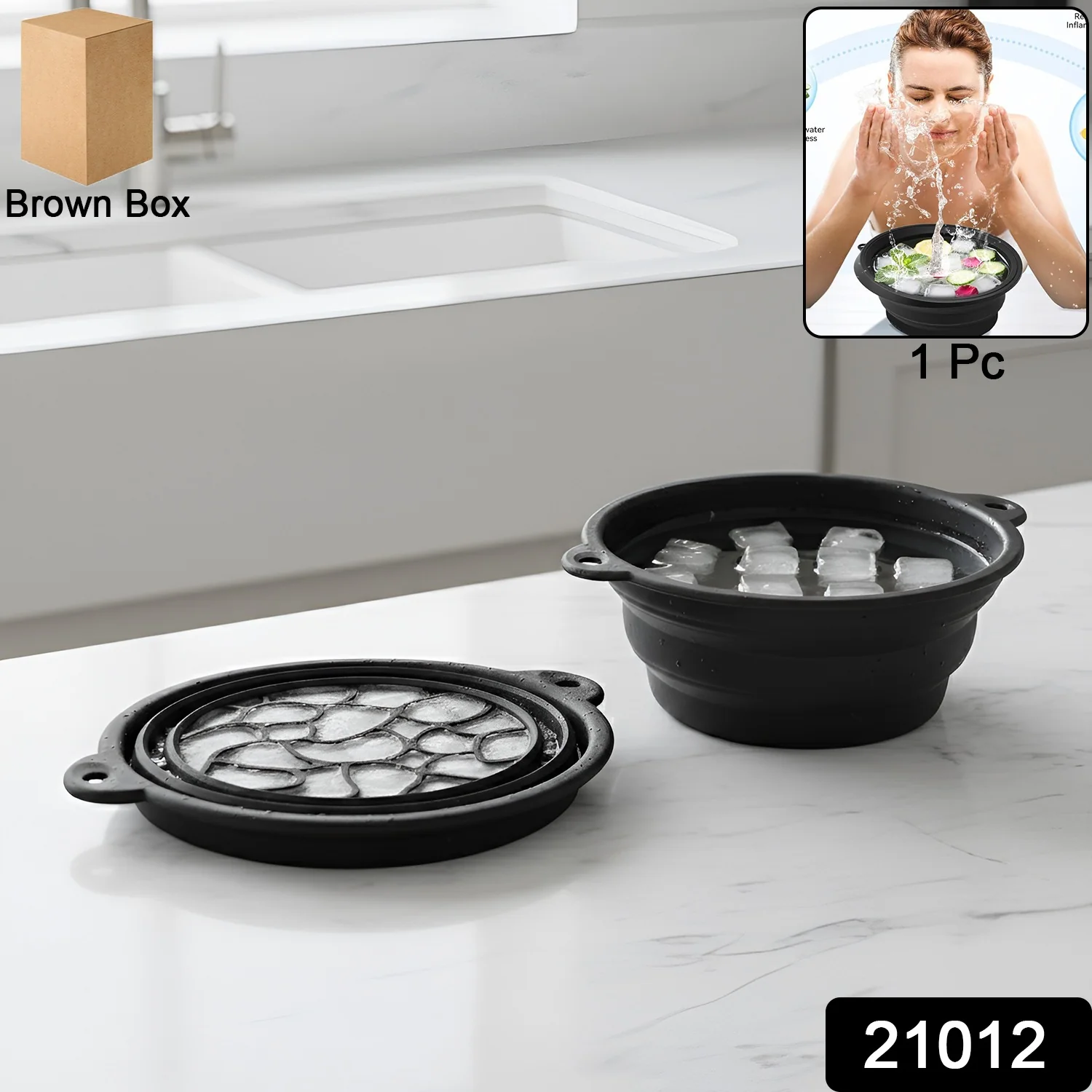Portable Foldable Silicone Ice Bath Bowl (1 Pc) - Image 2