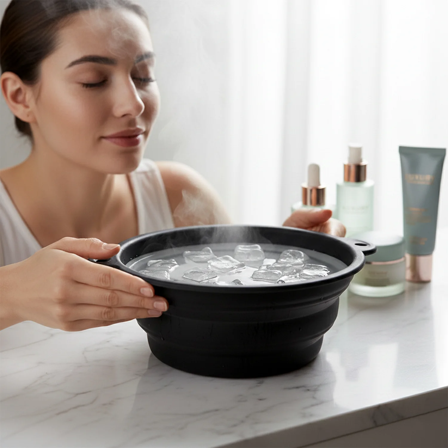 Portable Foldable Silicone Ice Bath Bowl (1 Pc) - Image 6