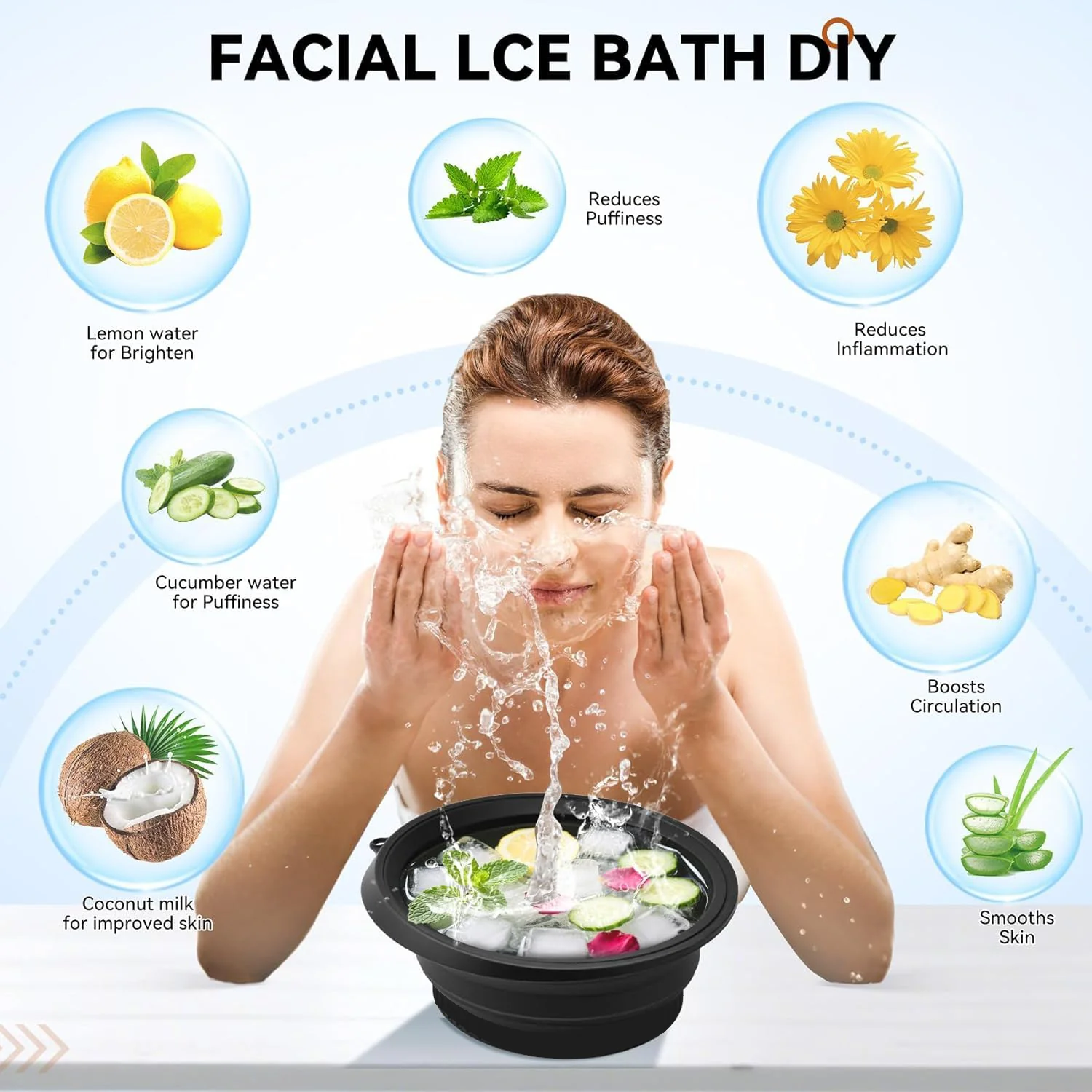 Portable Foldable Silicone Ice Bath Bowl (1 Pc) - Image 9