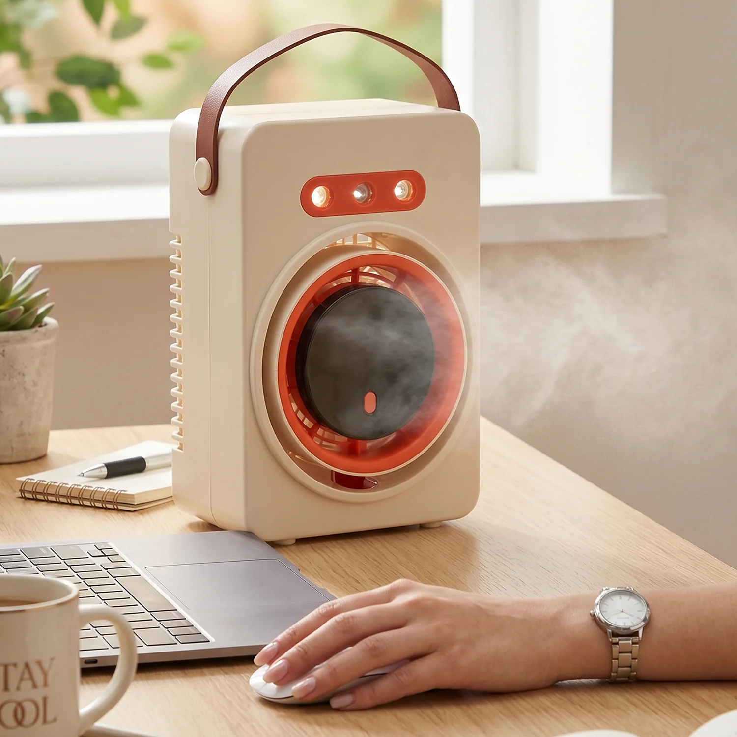 Portable Humidifying Air Cooling Fan With Display (1 Pc) - Image 4