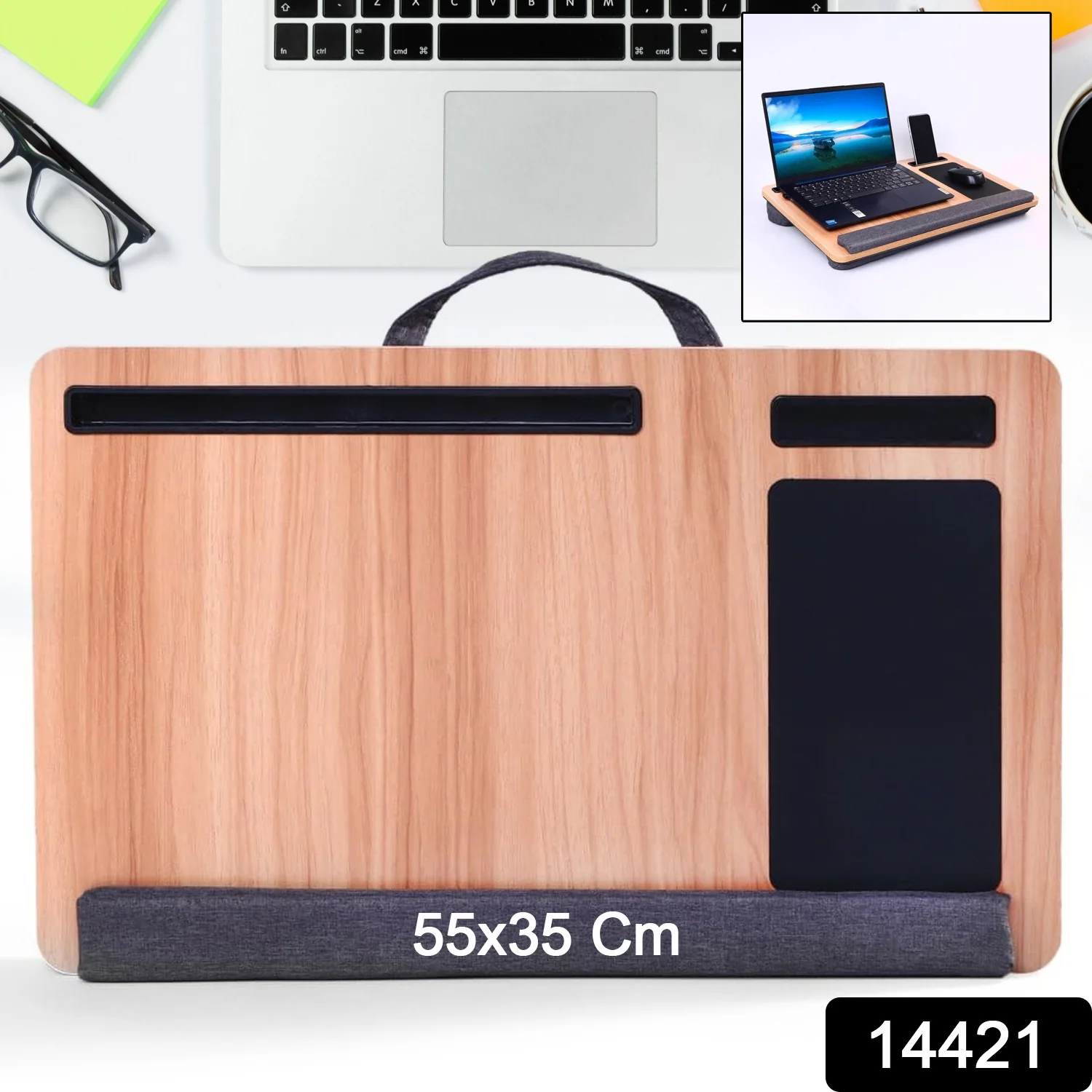 Portable Laptop Table with Mouse Pad (55×35 Cm / 1 Pc) - Image 2