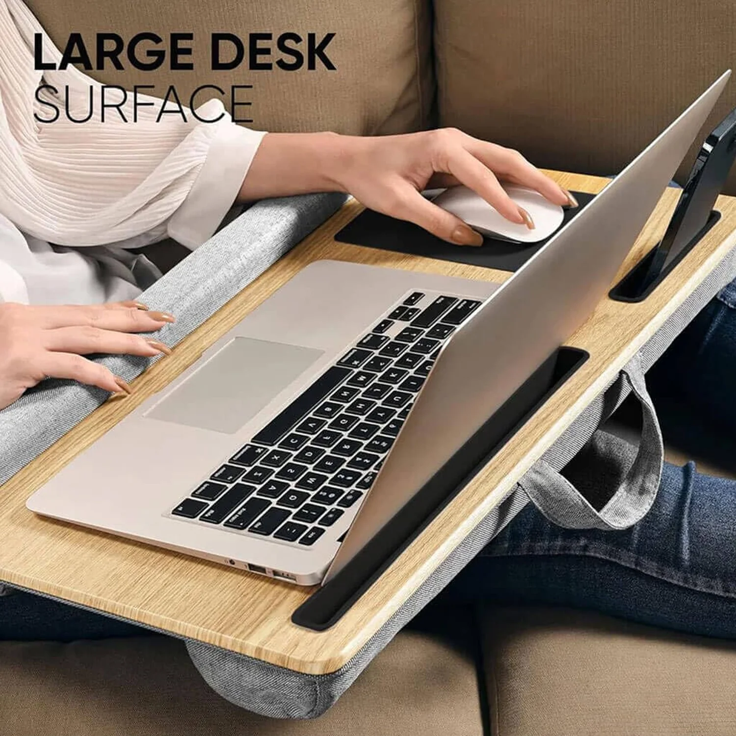 Portable Laptop Table with Mouse Pad (55×35 Cm / 1 Pc) - Image 4