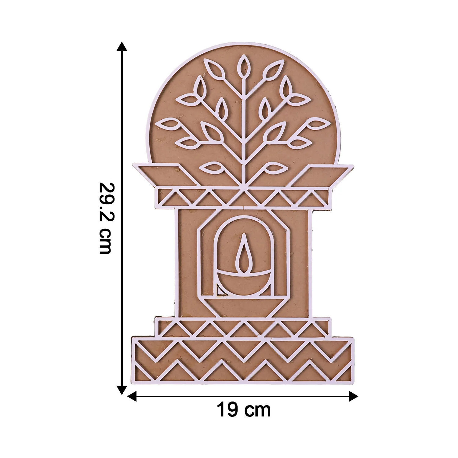 Portable MDF Rangoli Stencil | Diya Tree Design - Image 6