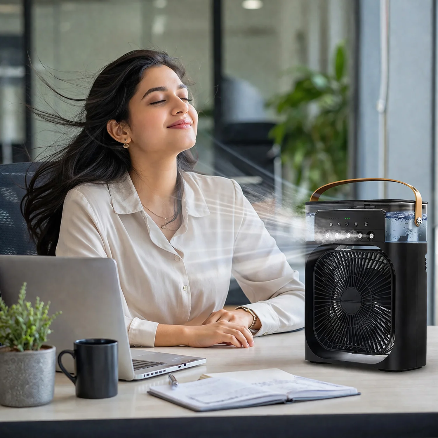 Portable Air Cooler Fan with 7-Color Light – Personal AC Fan - Image 3