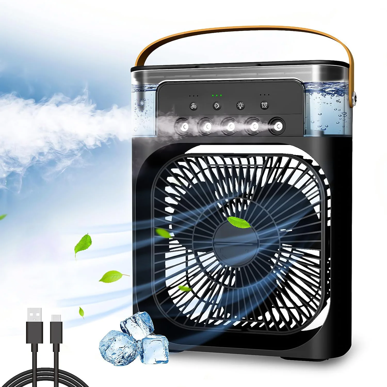 Portable Air Cooler Fan with 7-Color Light – Personal AC Fan - Image 4