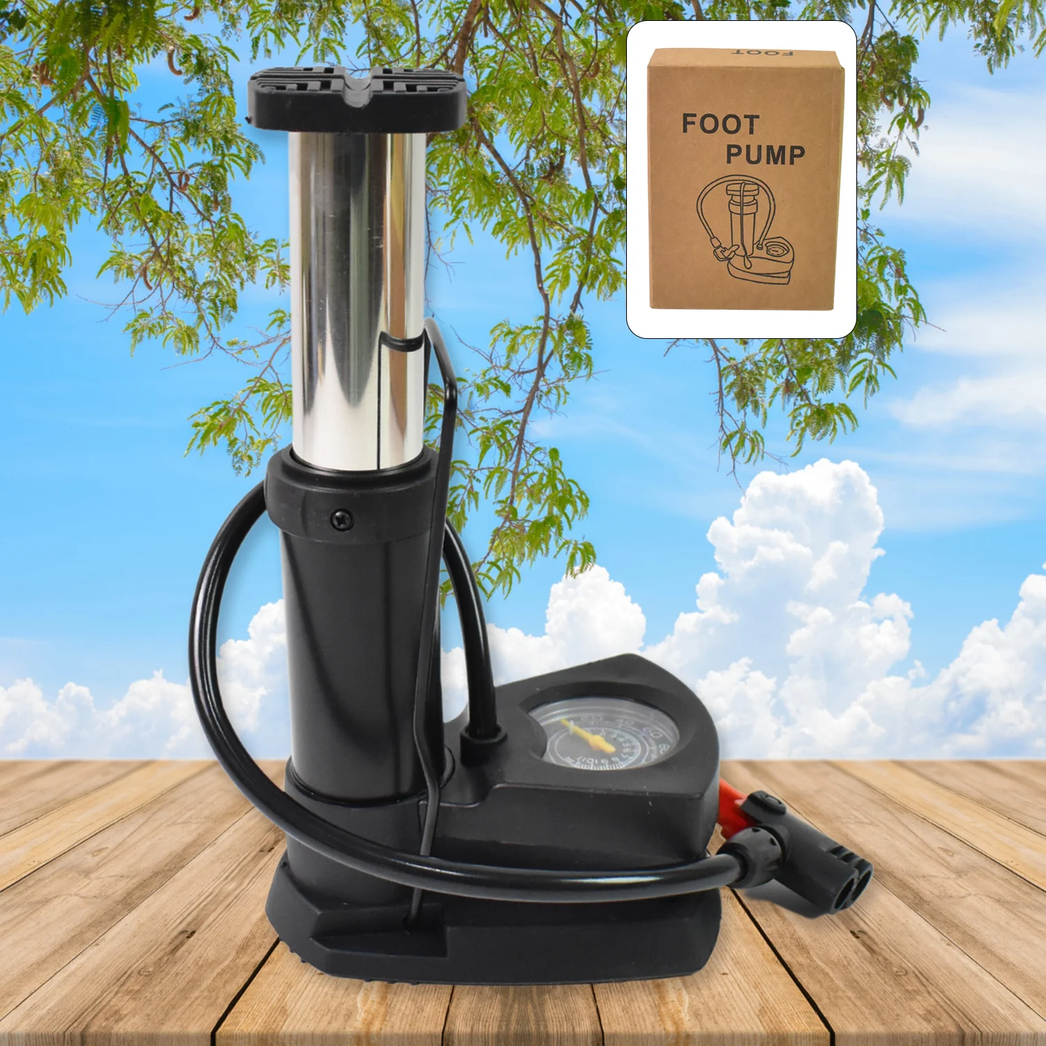 Portable Mini Bike Pump / Cycle Pump Foot (1 Pc) - Image 5
