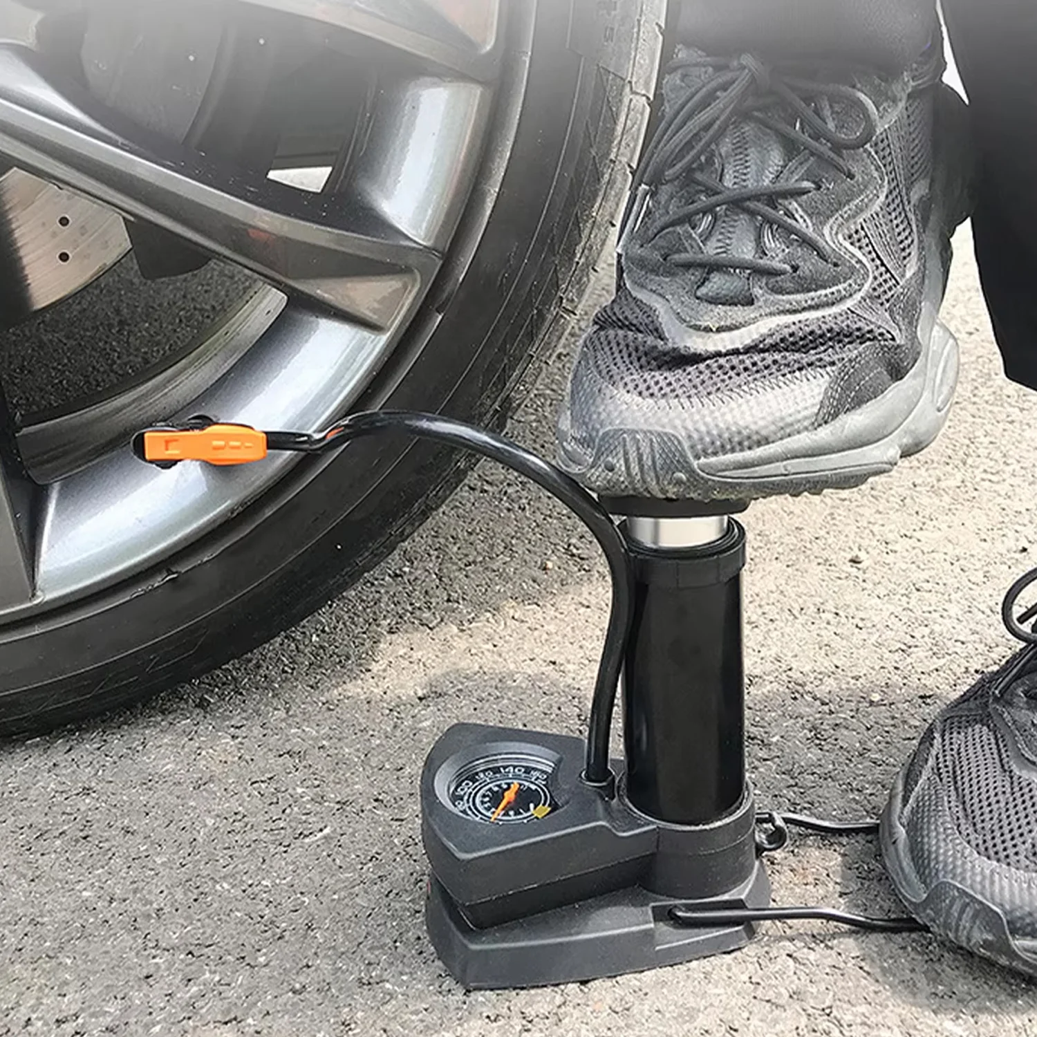 Portable Mini Bike Pump / Cycle Pump Foot (1 Pc) - Image 7