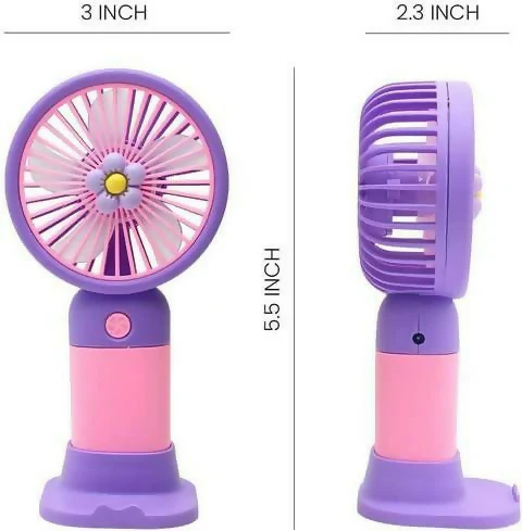 Portable Mini Handheld Fan with Stand, 3 Speed Modes - Image 4