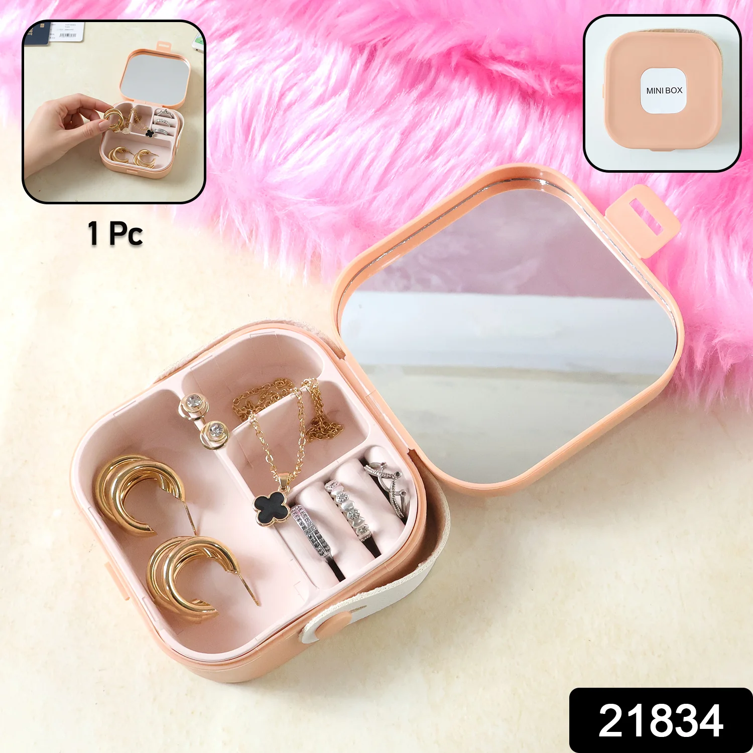 Portable Mini Jewelry Storage Box (1 Pc) - Image 2