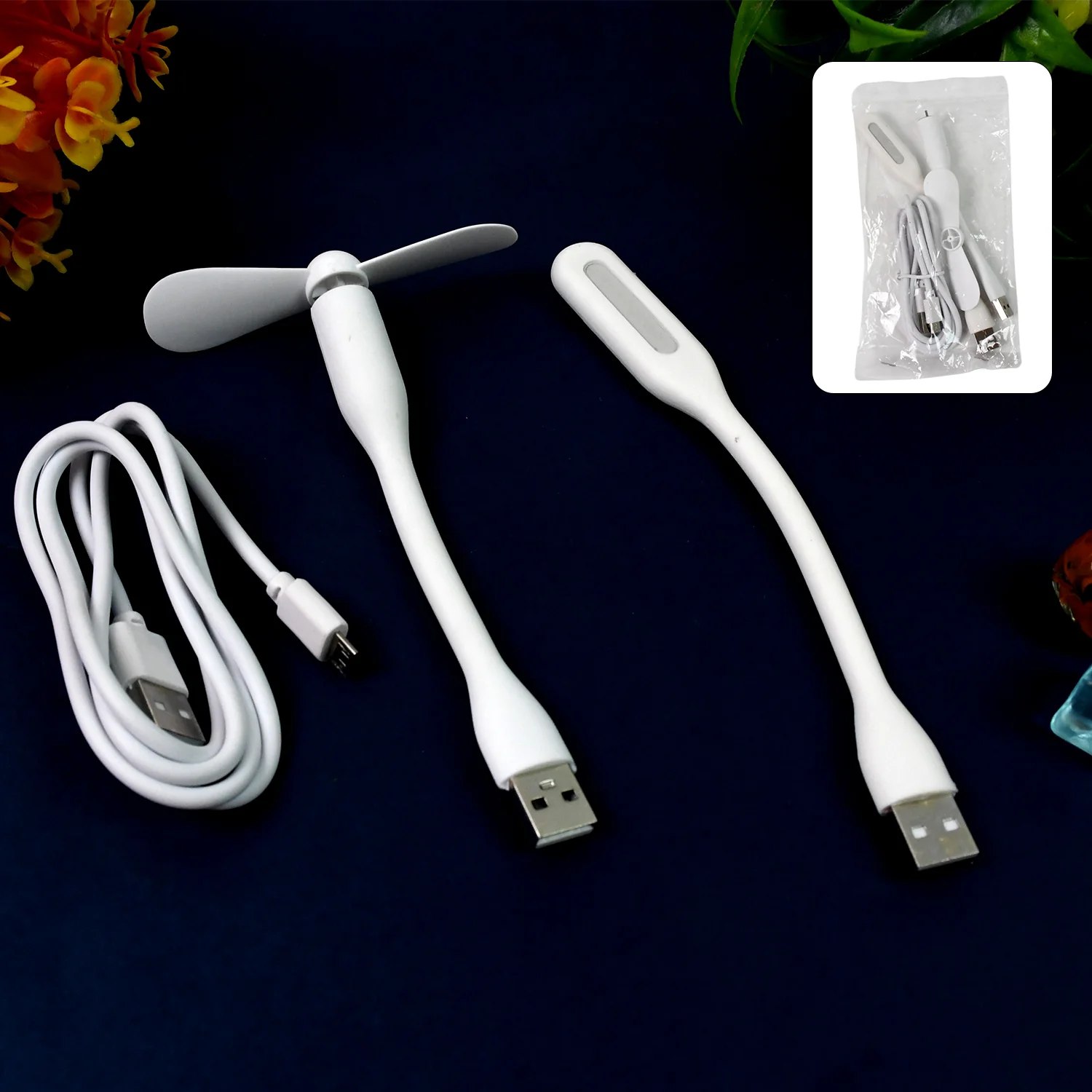 Portable Mini USB Fan, USB Light & Micro USB Cable (3 Pcs Set) - Image 6