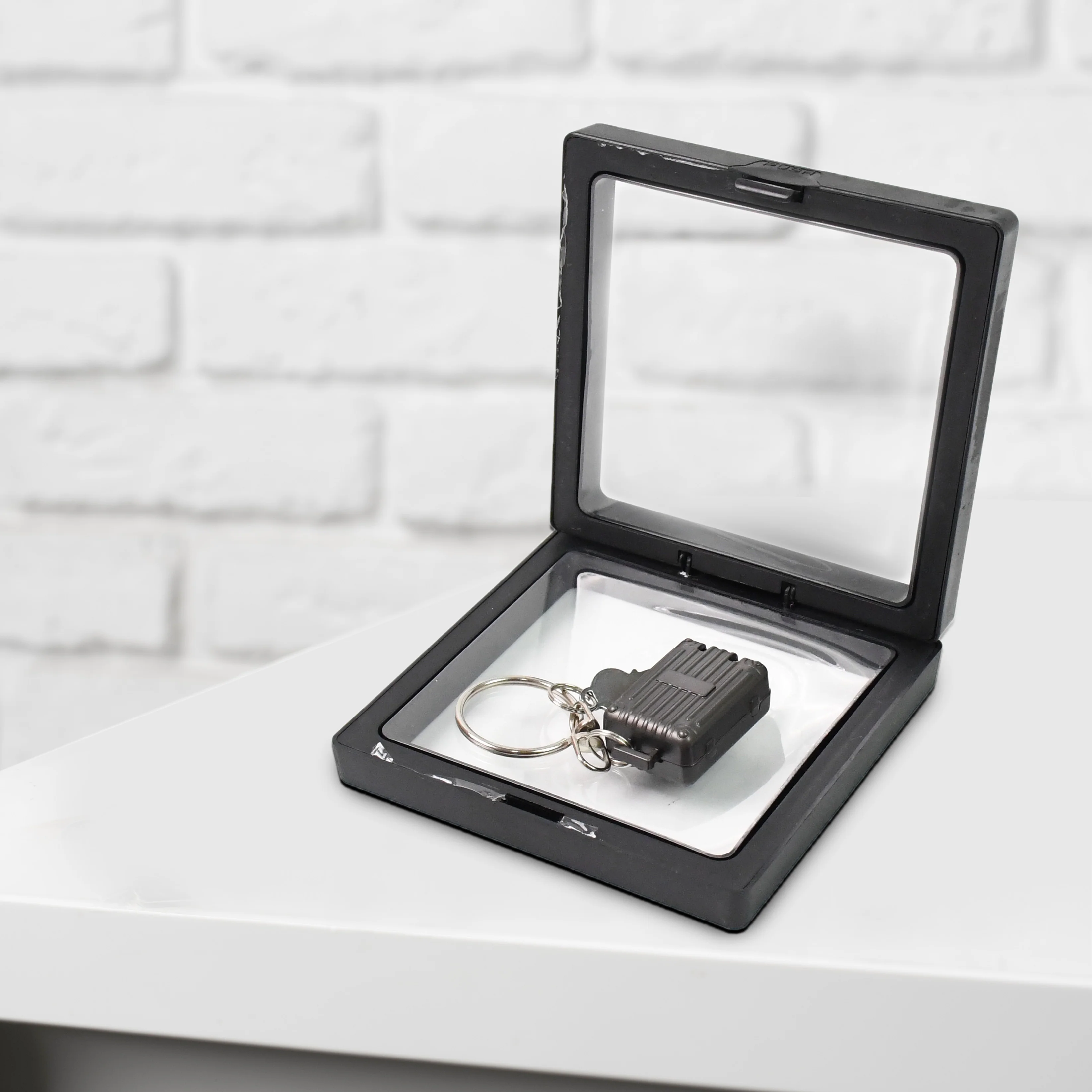 Suitcase Shape Nail Clipper Keychain Key & 3D Floating Frame Display Case (1 Set) - Image 3