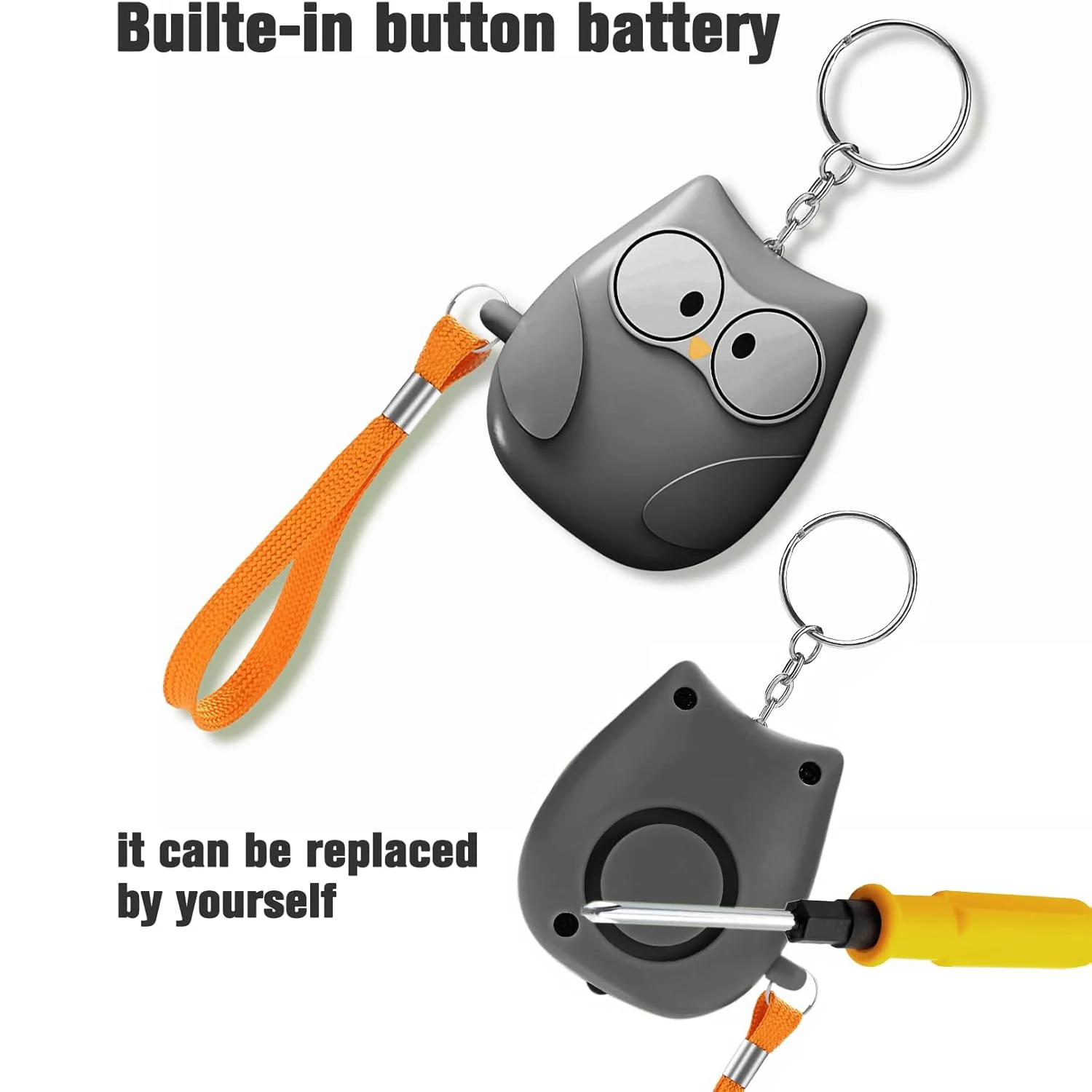 Portable Owl Shape Personal Safety Alarm Keychain - Image 4