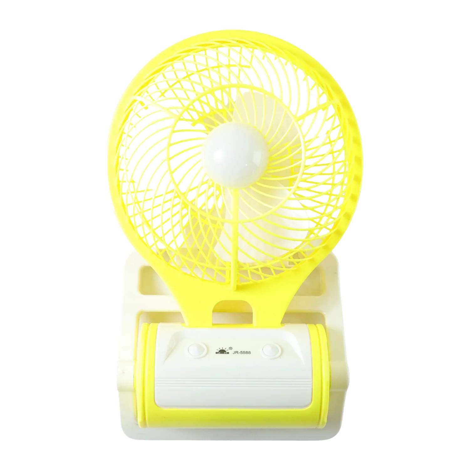 Yellow Color Portable Rechargeable Mini Desk Fan with LED Light - Image 4