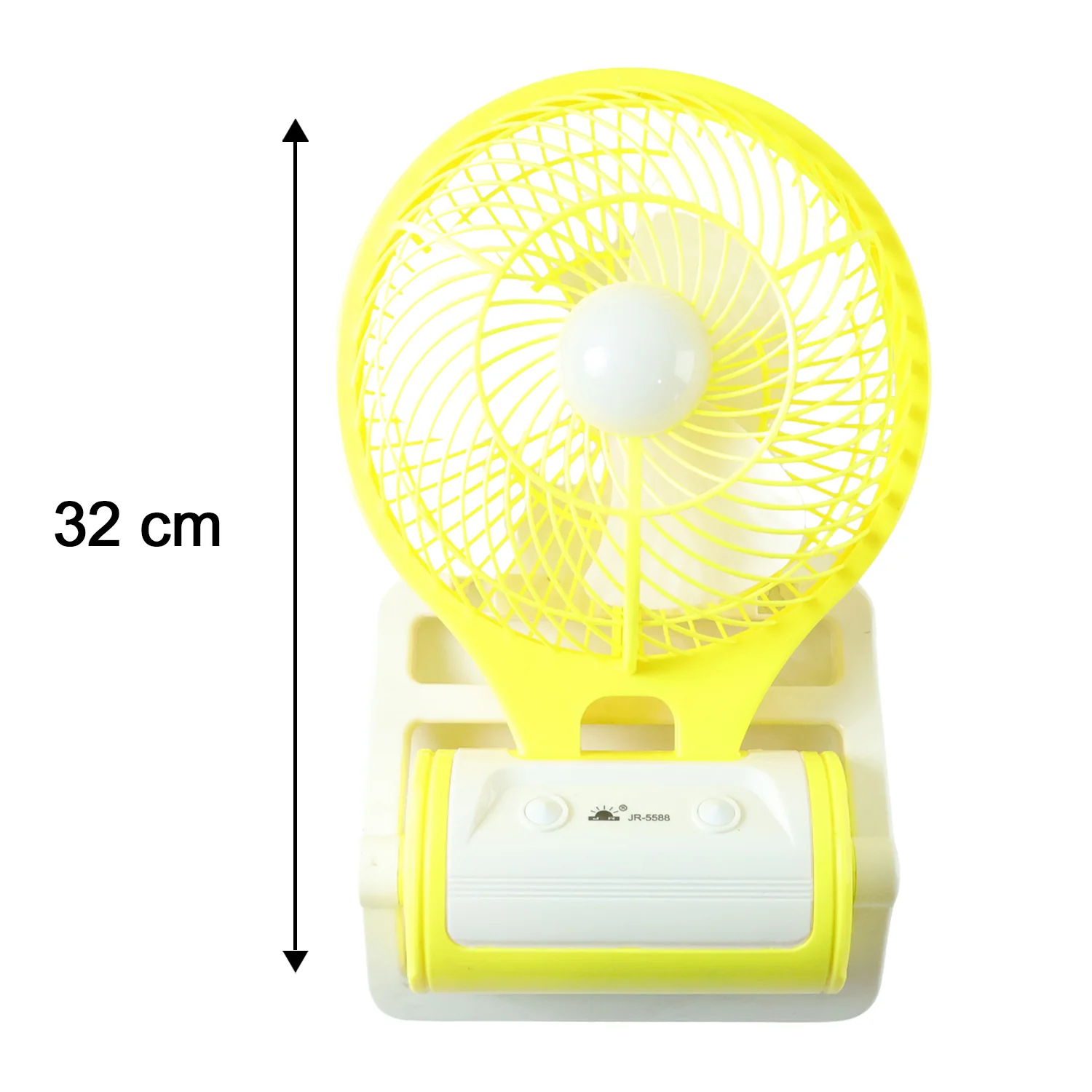 Yellow Color Portable Rechargeable Mini Desk Fan with LED Light - Image 6