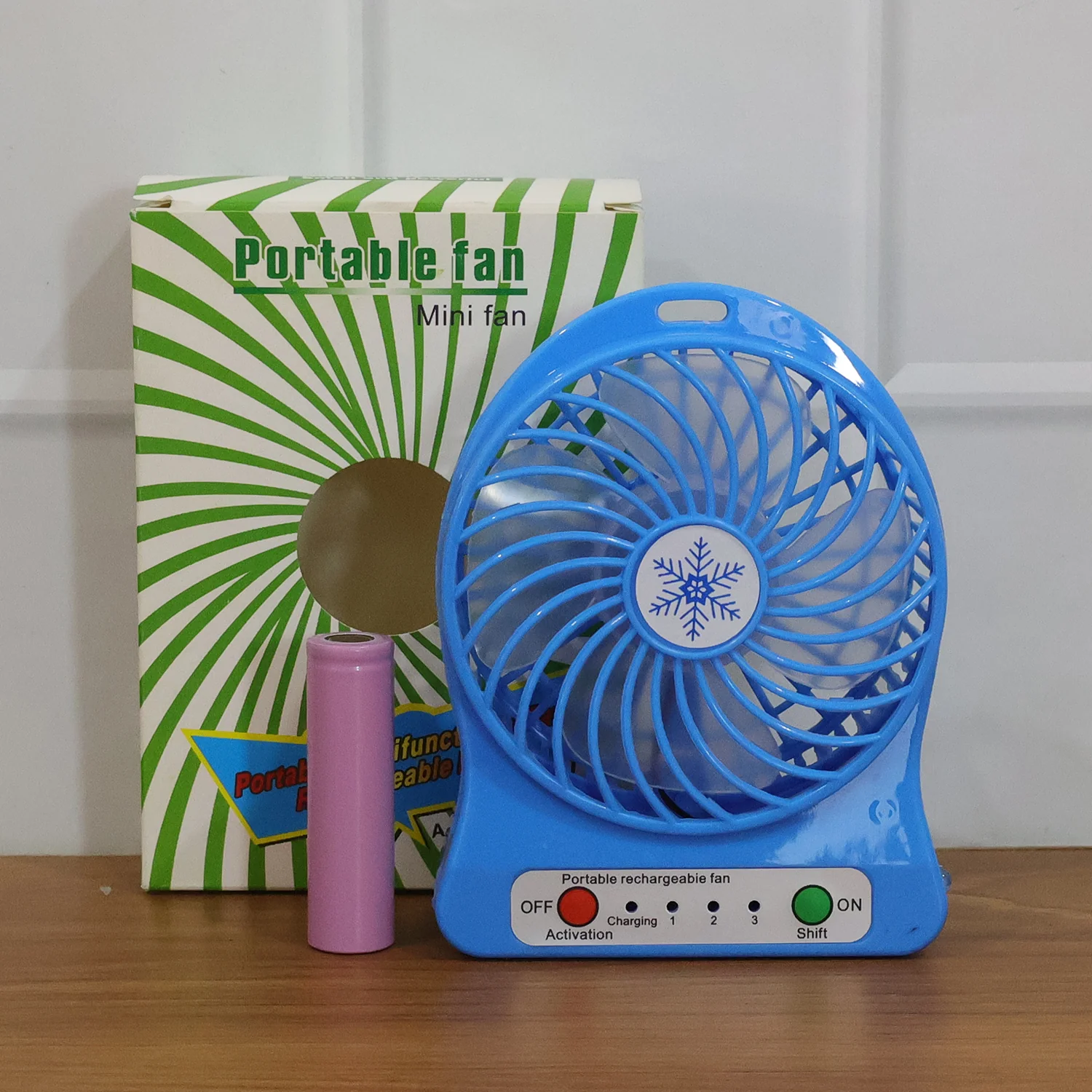 Portable Rechargeable Mini Table Fan With LED Light And Battery (1 Pc) - Image 10