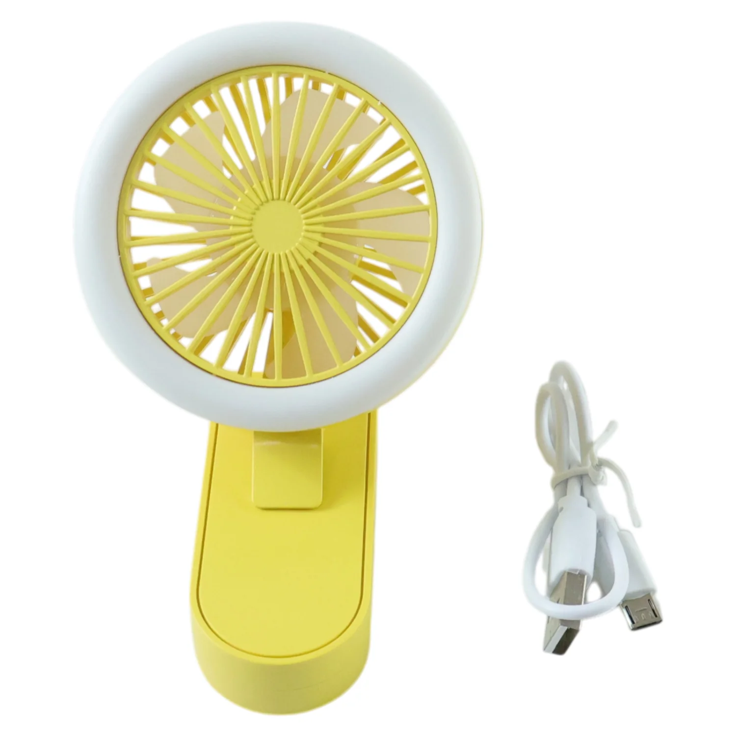 Portable Rechargeable Mini Table Fan with LED Light (1 Pc) - Image 4