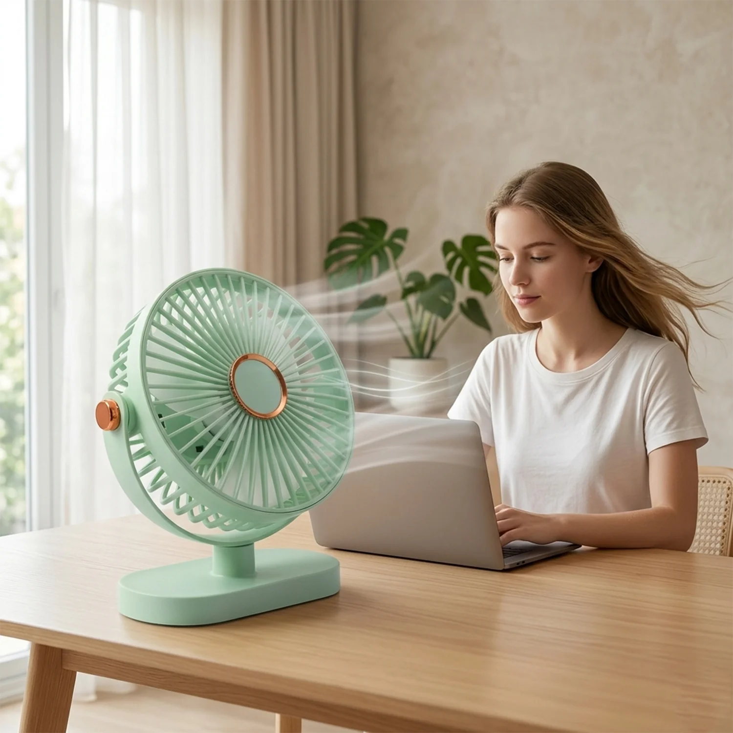 Portable Rechargeable Table Fan Compact USB Desk Fan - Image 5