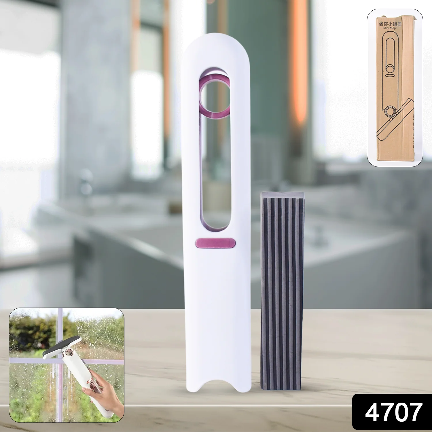 Portable Self-Squeeze Mini Mop – Strong Absorbent Mop for Bathroom & Kitchen - Image 2