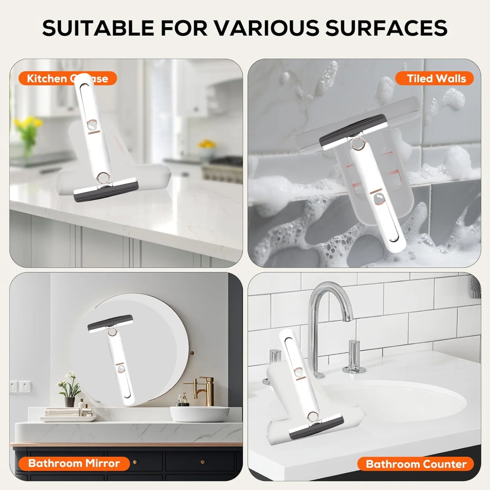 Portable Self-Squeeze Short Mop, with 1 Cotton Head, Bathroom Kitchens Table - Image 5