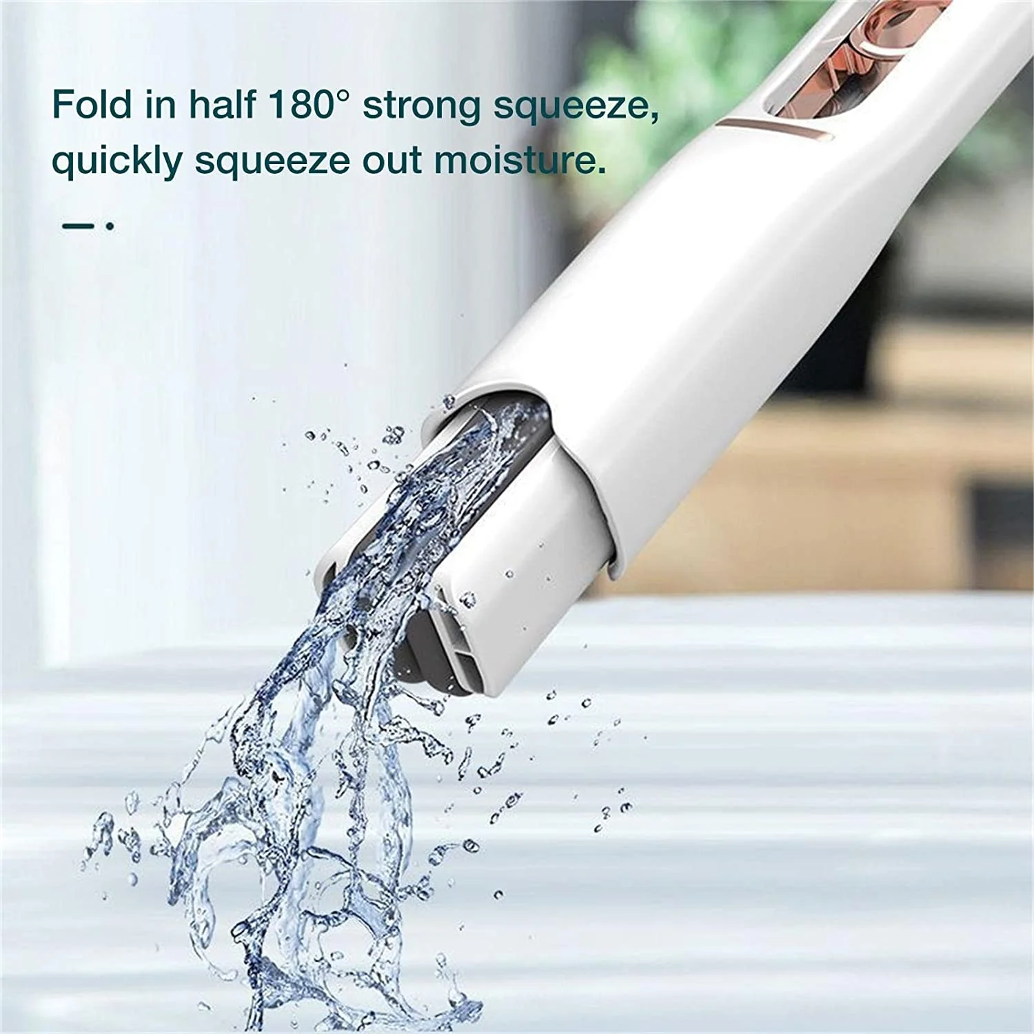 Portable Self-Squeeze Short Mop, with 1 Cotton Head, Bathroom Kitchens Table - Image 7