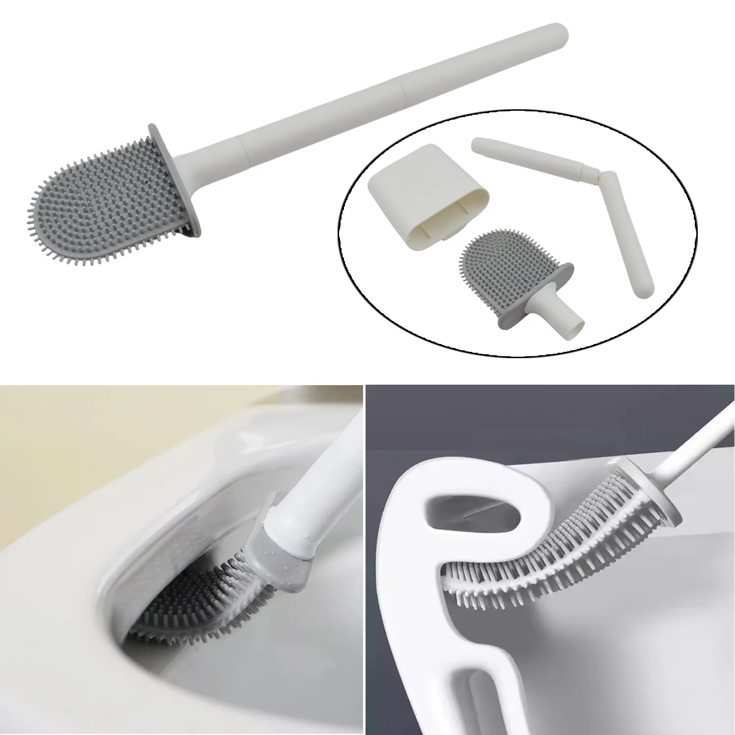 Portable Silicone Toilet Brush – Wall-Mounted, Anti-Drip Cleaner with Non-Slip Handle - Image 5
