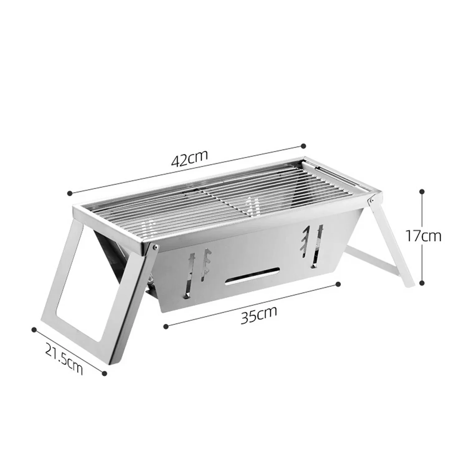 Portable Stainless Steel Foldable Barbecue Grill (1 Pc) - Image 6