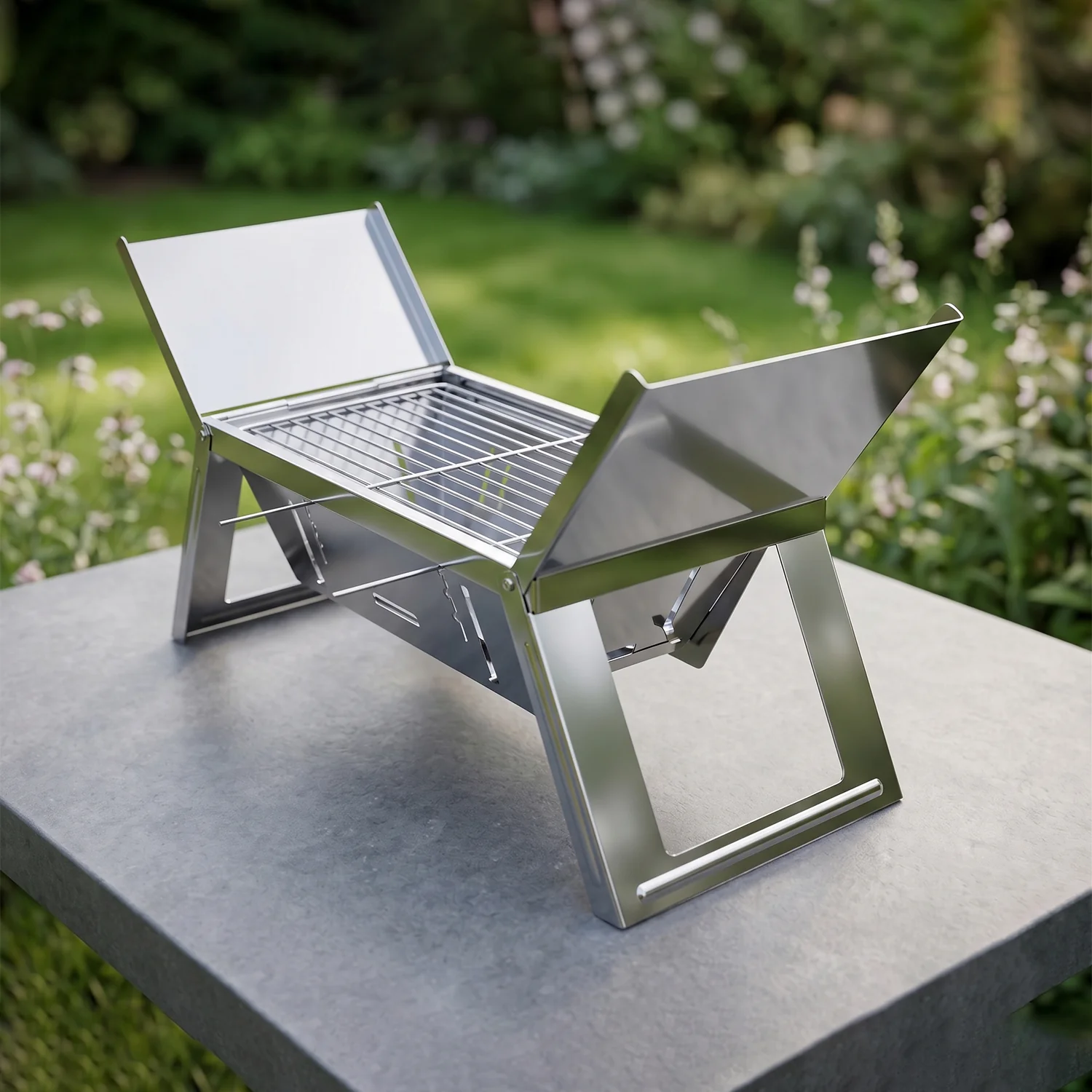 Portable Stainless Steel Foldable Barbecue Grill (1 Pc) - Image 7