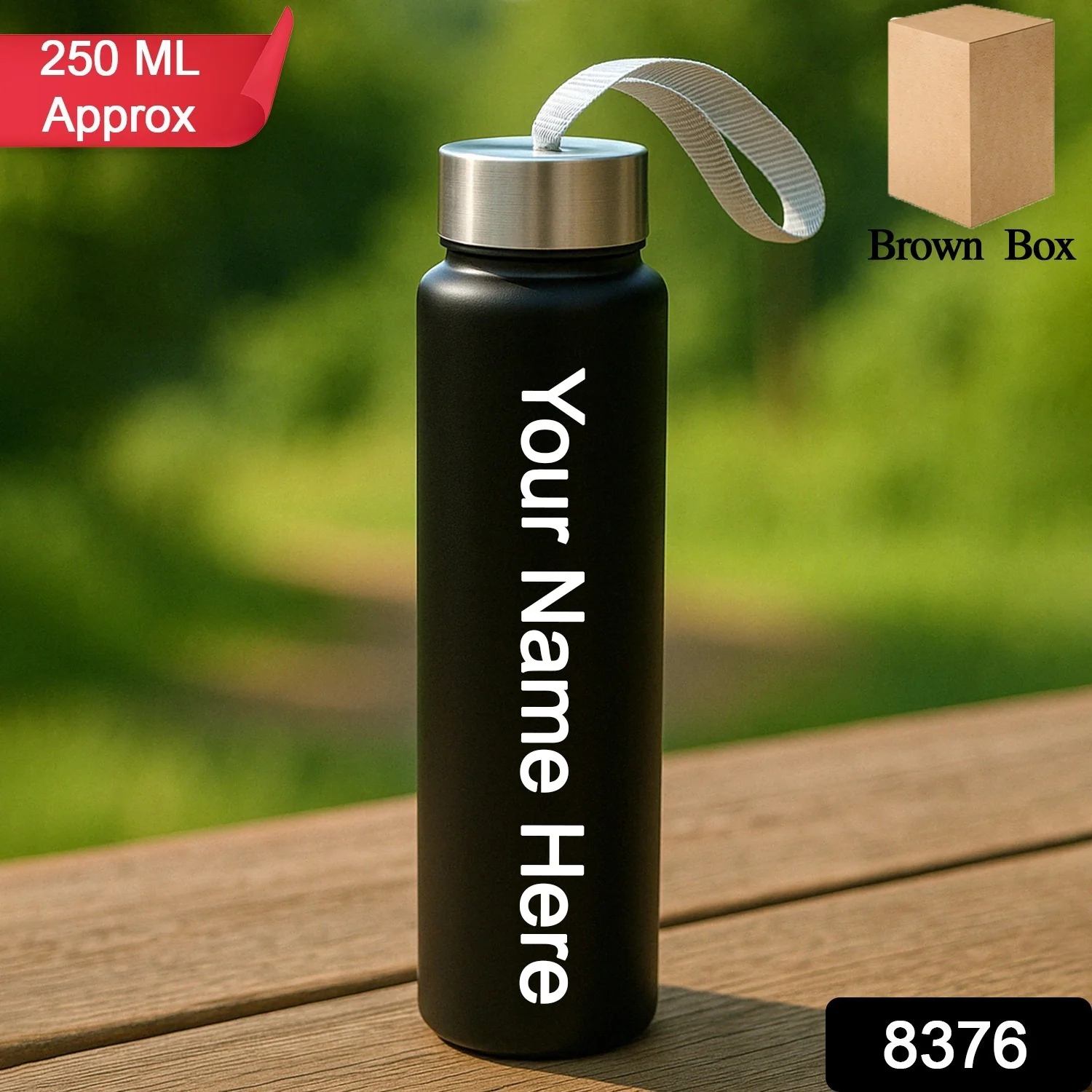 Customize Portable Stainless Steel Water Bottle with Strap (Approx 250ML) - Image 2