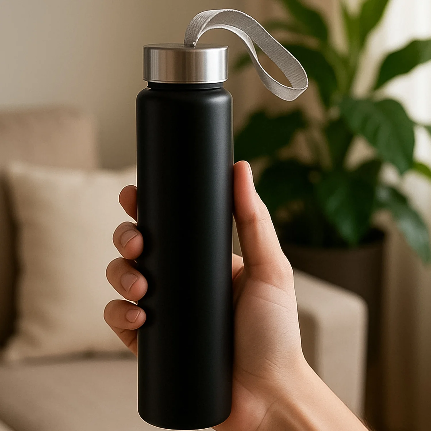 Customize Portable Stainless Steel Water Bottle with Strap (Approx 250ML) - Image 5