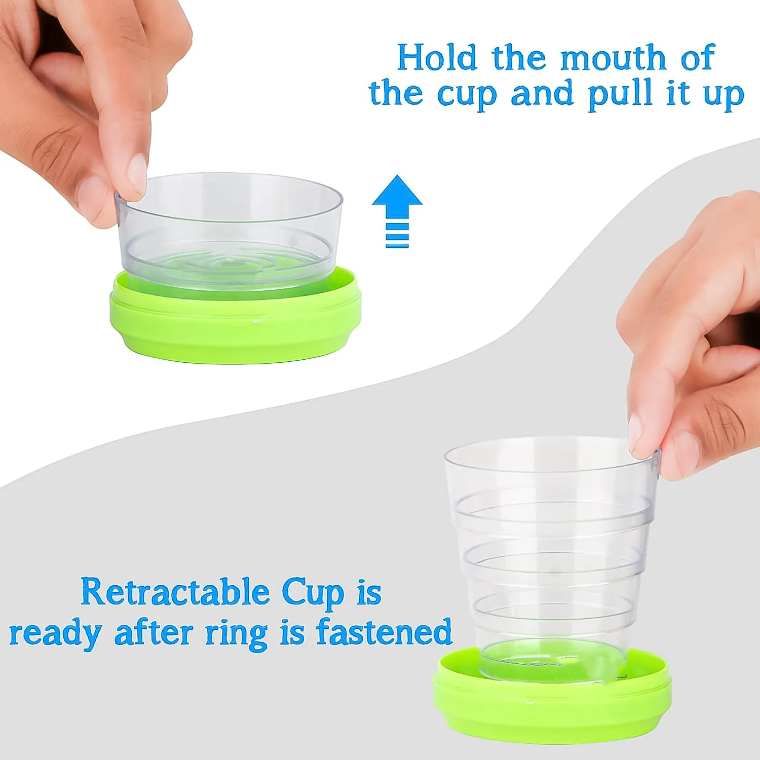 Portable Travelling Cup/Tumbler With Lid Folding / Pocket Glass for Travelling, Water Cup for Kids Walker, Folding Camping Cup with Lids Expandable Drinking Cup Folding Cup for Kids, Travel - (Pack of 1) - Image 3