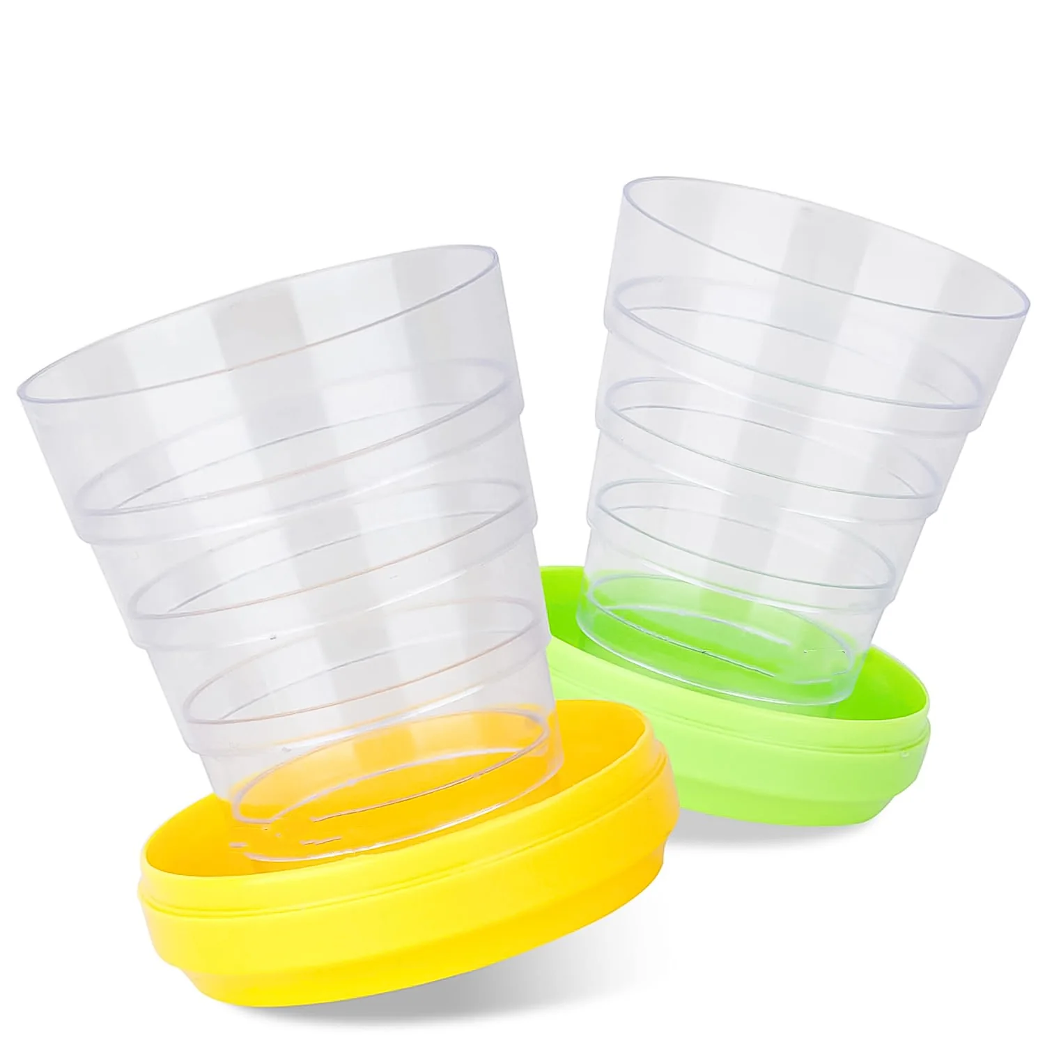 Portable Travelling Cup/Tumbler With Lid Folding / Pocket Glass for Travelling, Water Cup for Kids Walker, Folding Camping Cup with Lids Expandable Drinking Cup Folding Cup for Kids, Travel - (Pack of 1) - Image 5