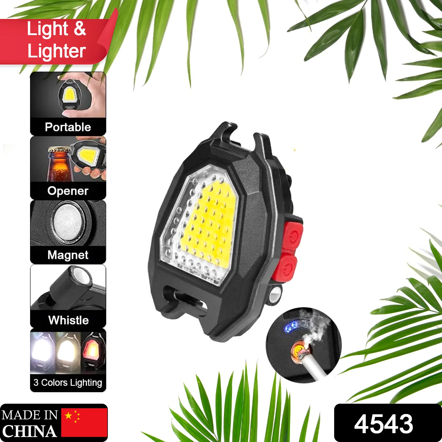 Triangular Camping Flashlight with Lighter – 6 Modes, 3 Colors, Waterproof - Image 2