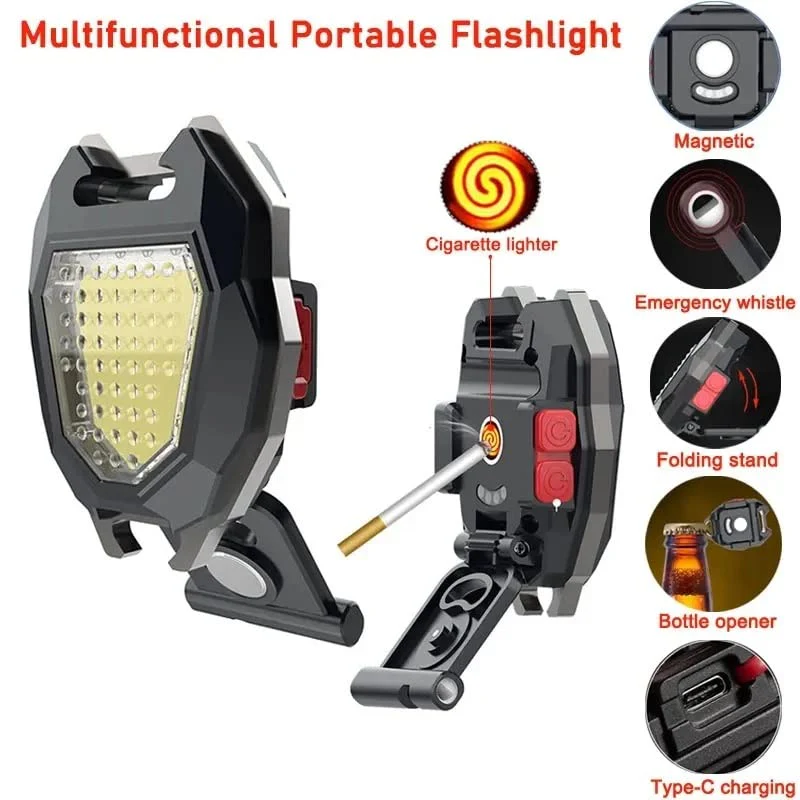 Triangular Camping Flashlight with Lighter – 6 Modes, 3 Colors, Waterproof - Image 6