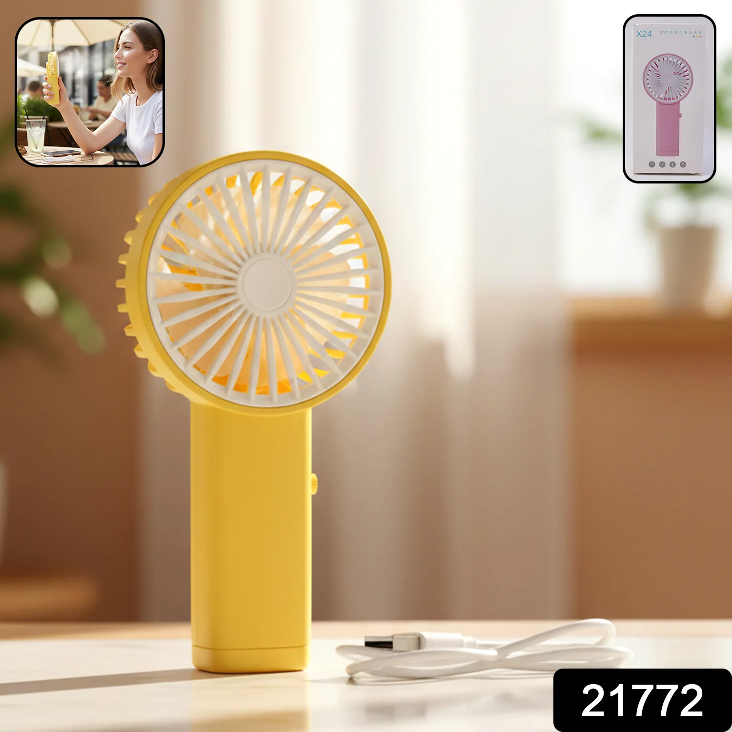 Portable USB Rechargeable Mini Handheld Fan (1 Pc) - Image 2