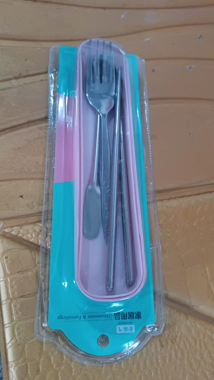 Portable Utensils Travel Camping Cutlery Set 4 Pc With case - Image 7