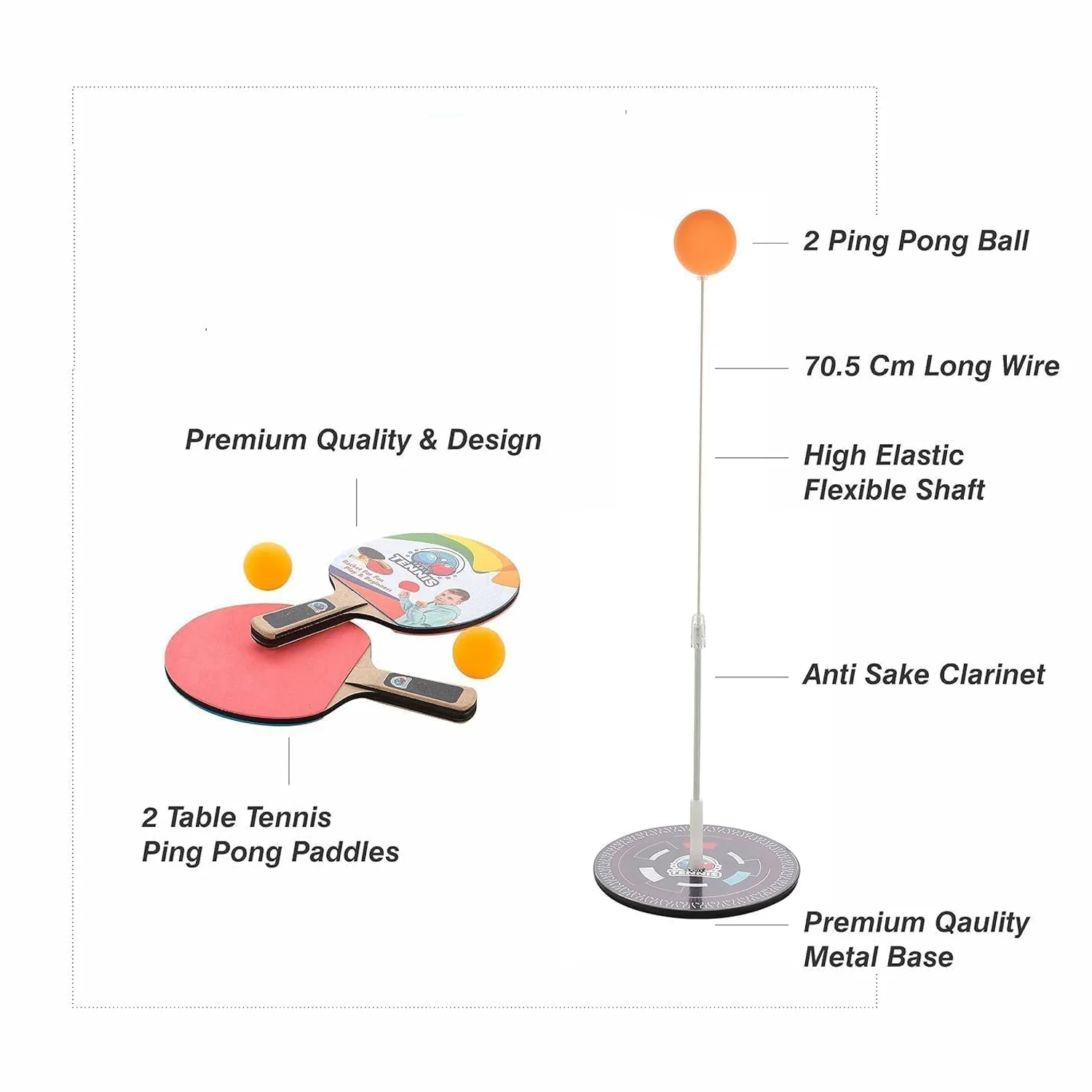 Portable Wiff Waff Rebound Table Tennis Trainer Set (1 Set) - Image 9