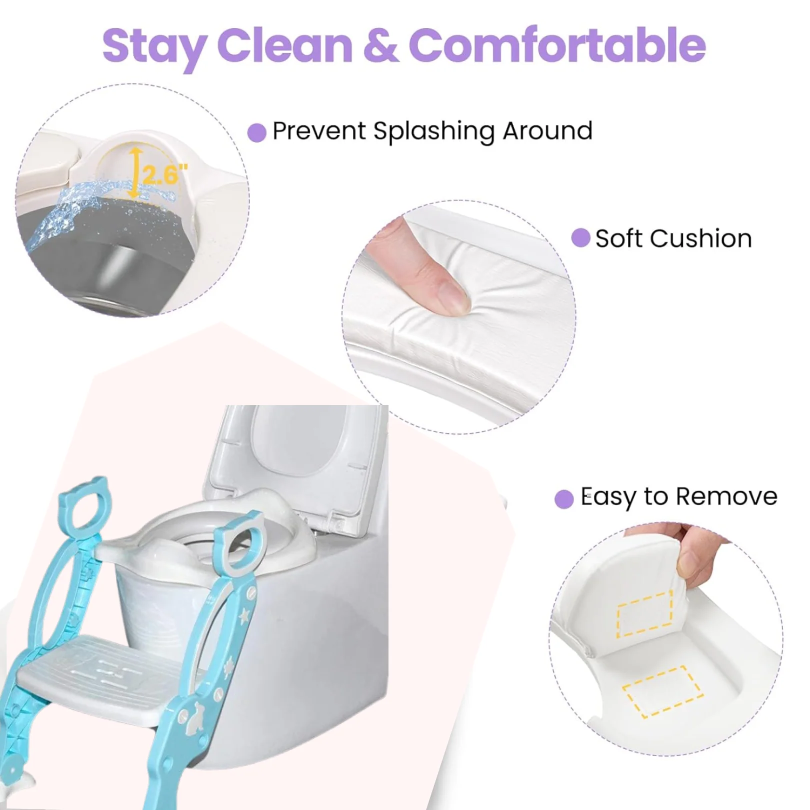 2 In 1 Potty Training Toilet Seat with Step Stool Ladder For Toddlers - Image 4