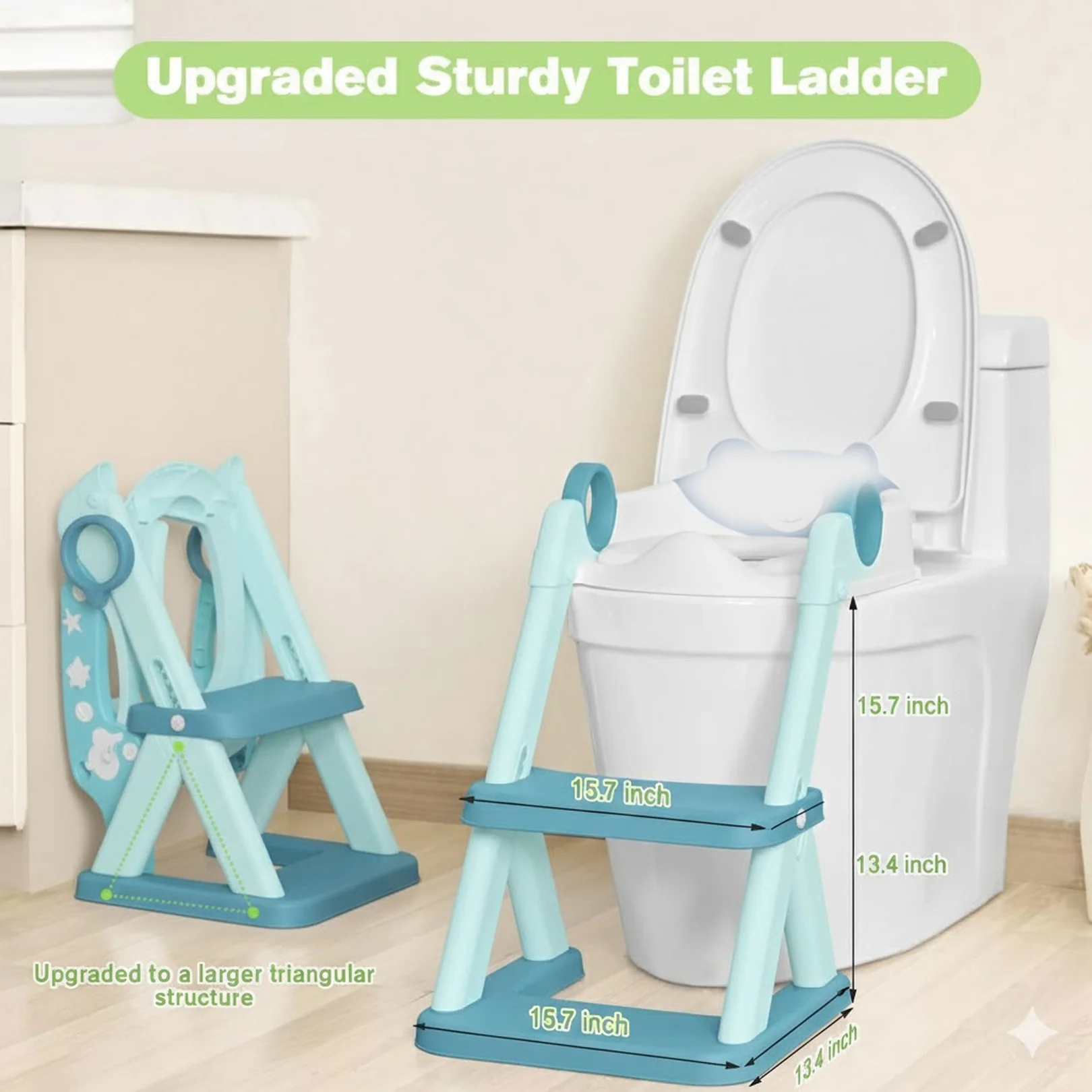 2 In 1 Potty Training Toilet Seat with Step Stool Ladder For Toddlers - Image 5