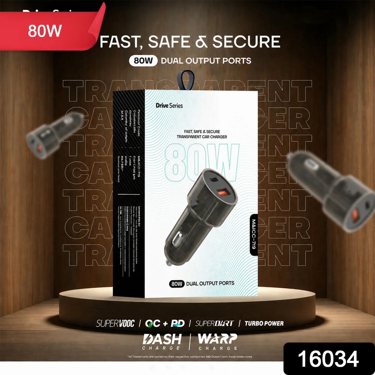 Powerful 80W Super Fast Car Charger With Type C to C Cable (1 Pc) - Image 2