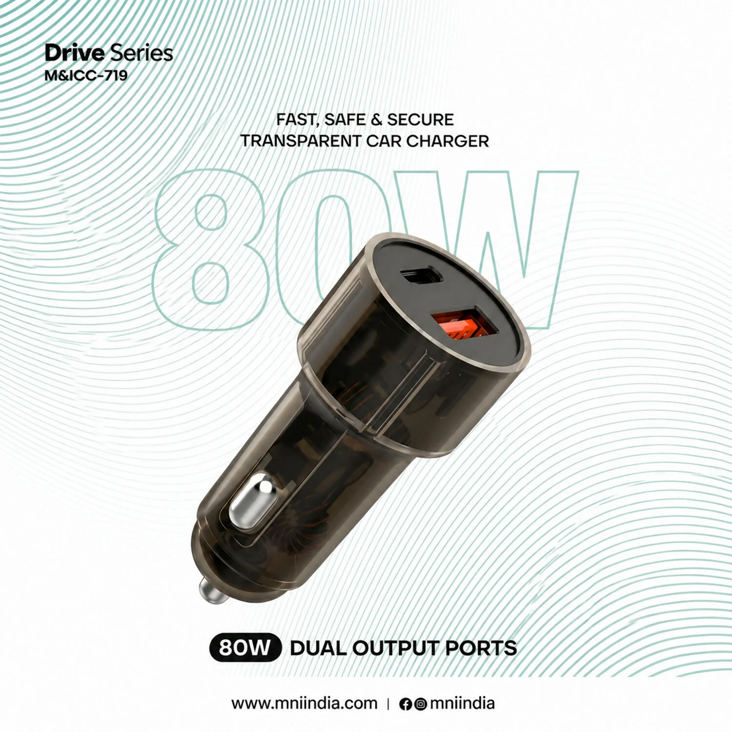 Powerful 80W Super Fast Car Charger With Type C to C Cable (1 Pc) - Image 4